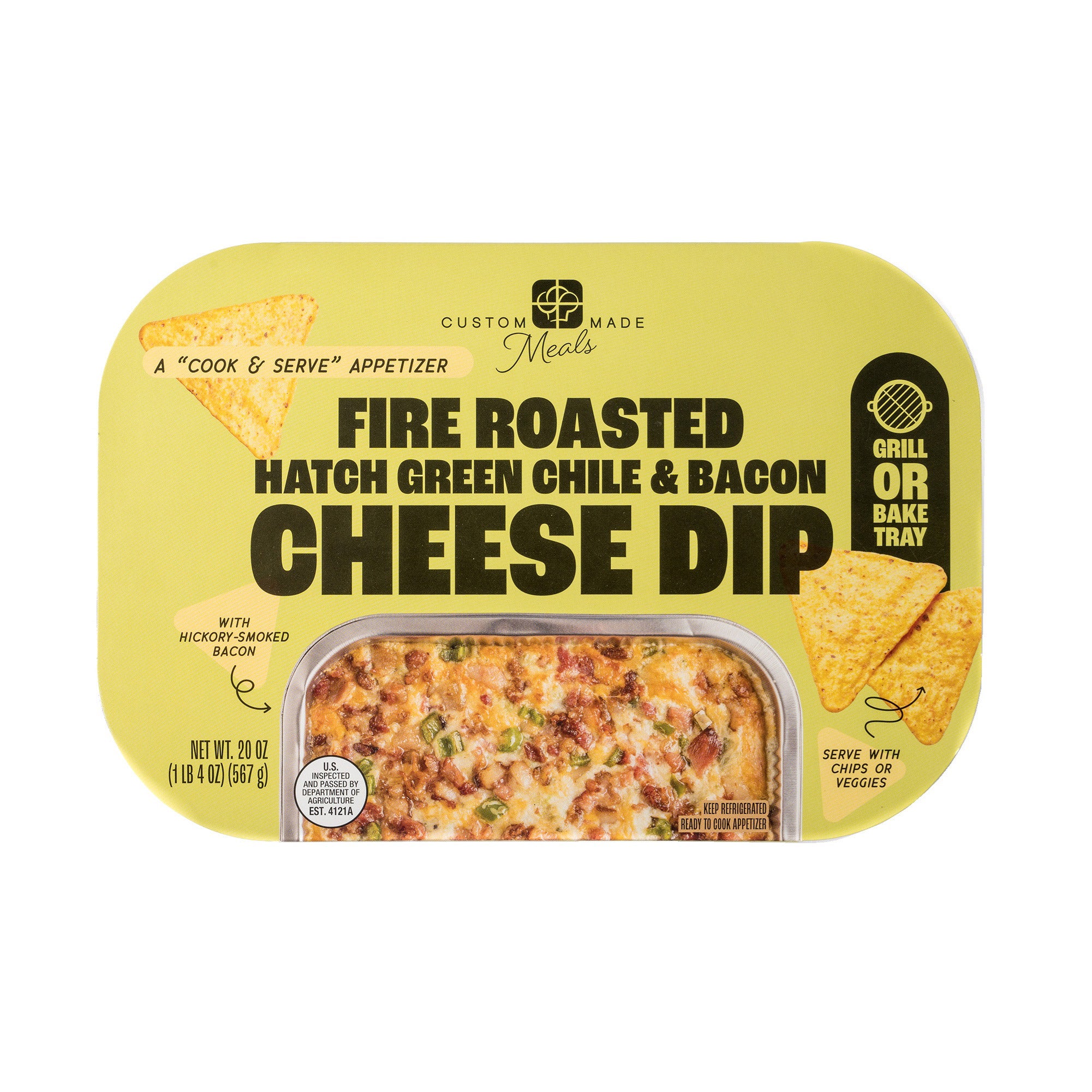 CUSTOM MADE MEALS HATCH CHILI BACON AND CHEESE DIP 20 OUNCES - Image 1