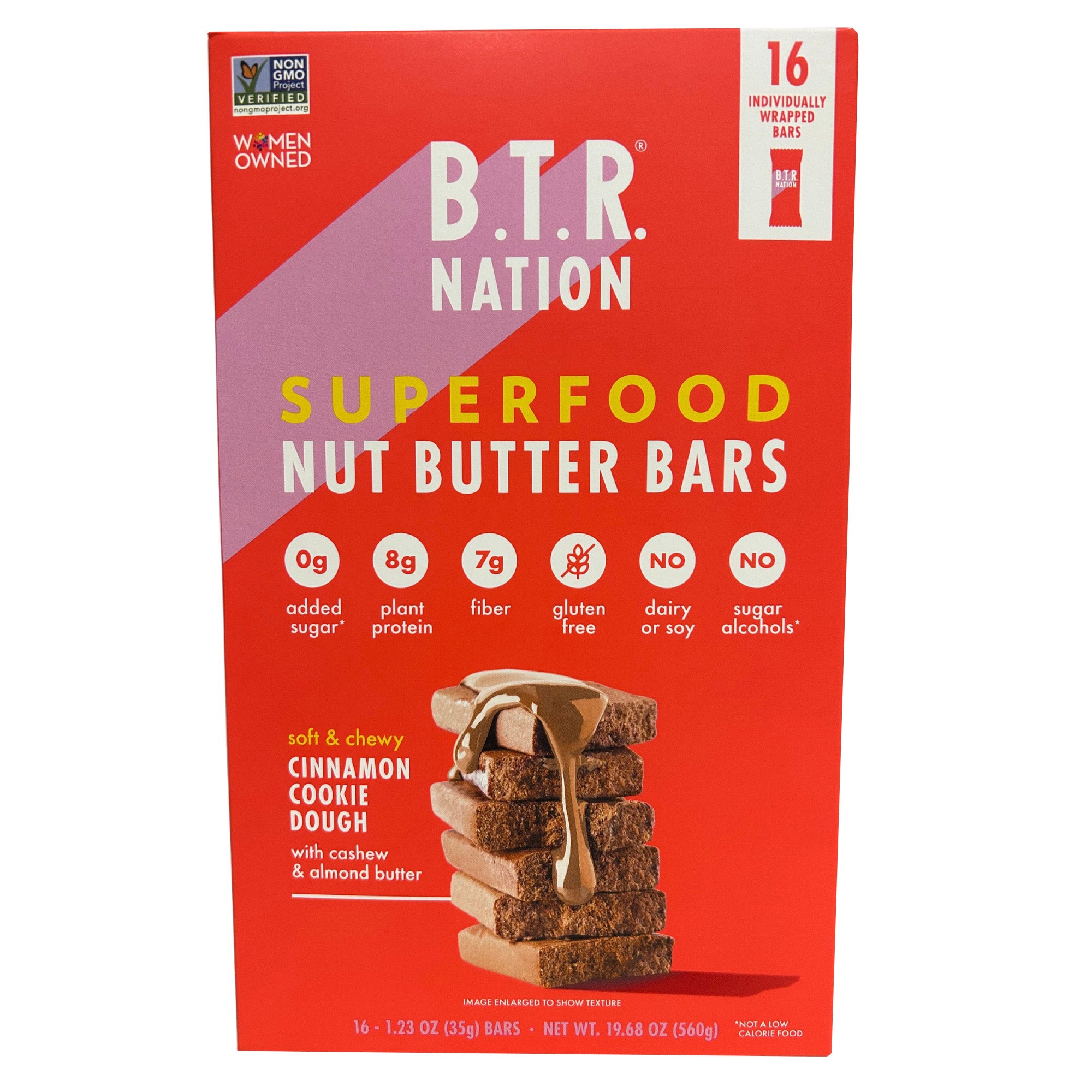 B.T.R. NATION NUT BUTTER BAR 16 CT / 1.23 OZ