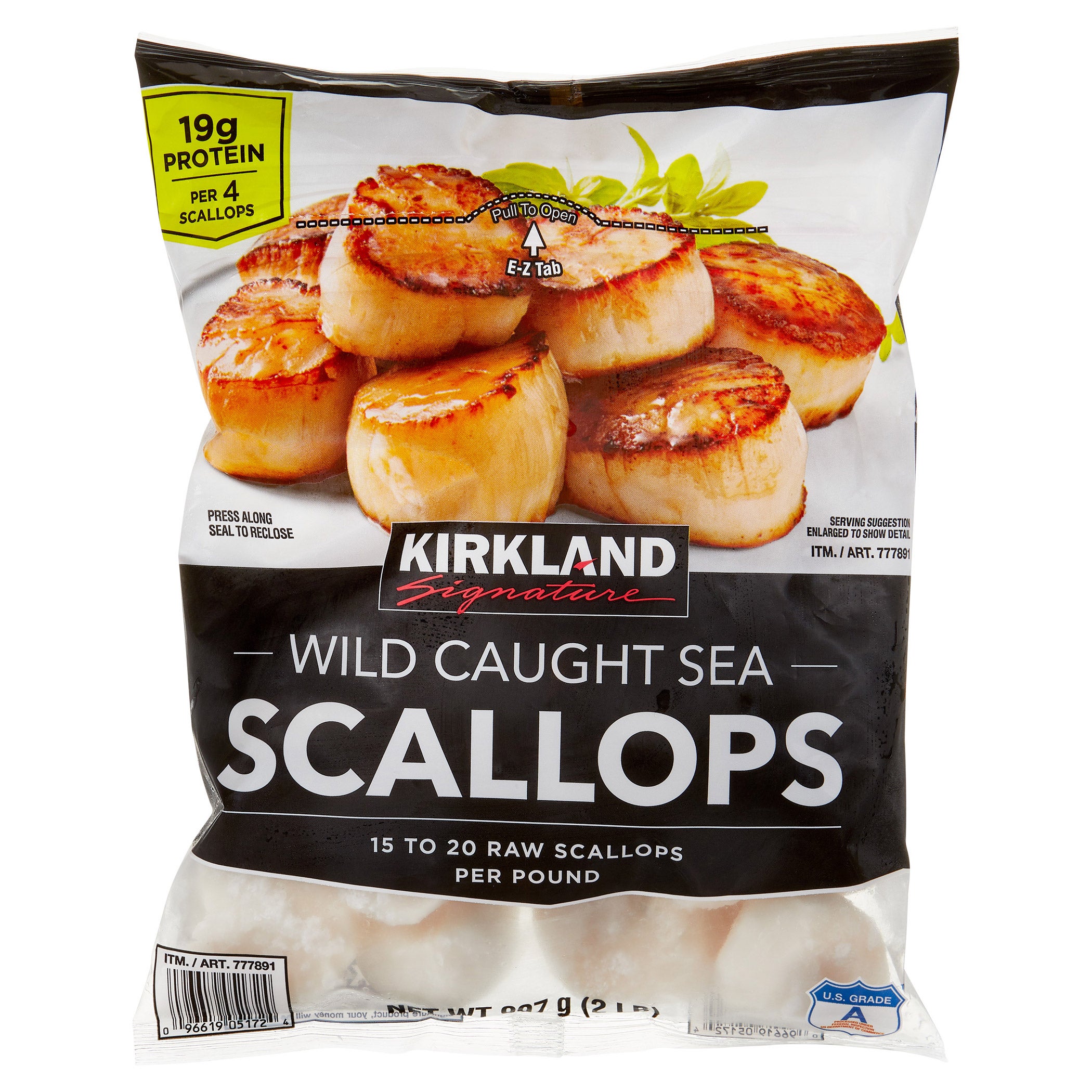 KIRKLAND SIGNATURE RAW SEA SCALLOPS 2 LBS - Image 1