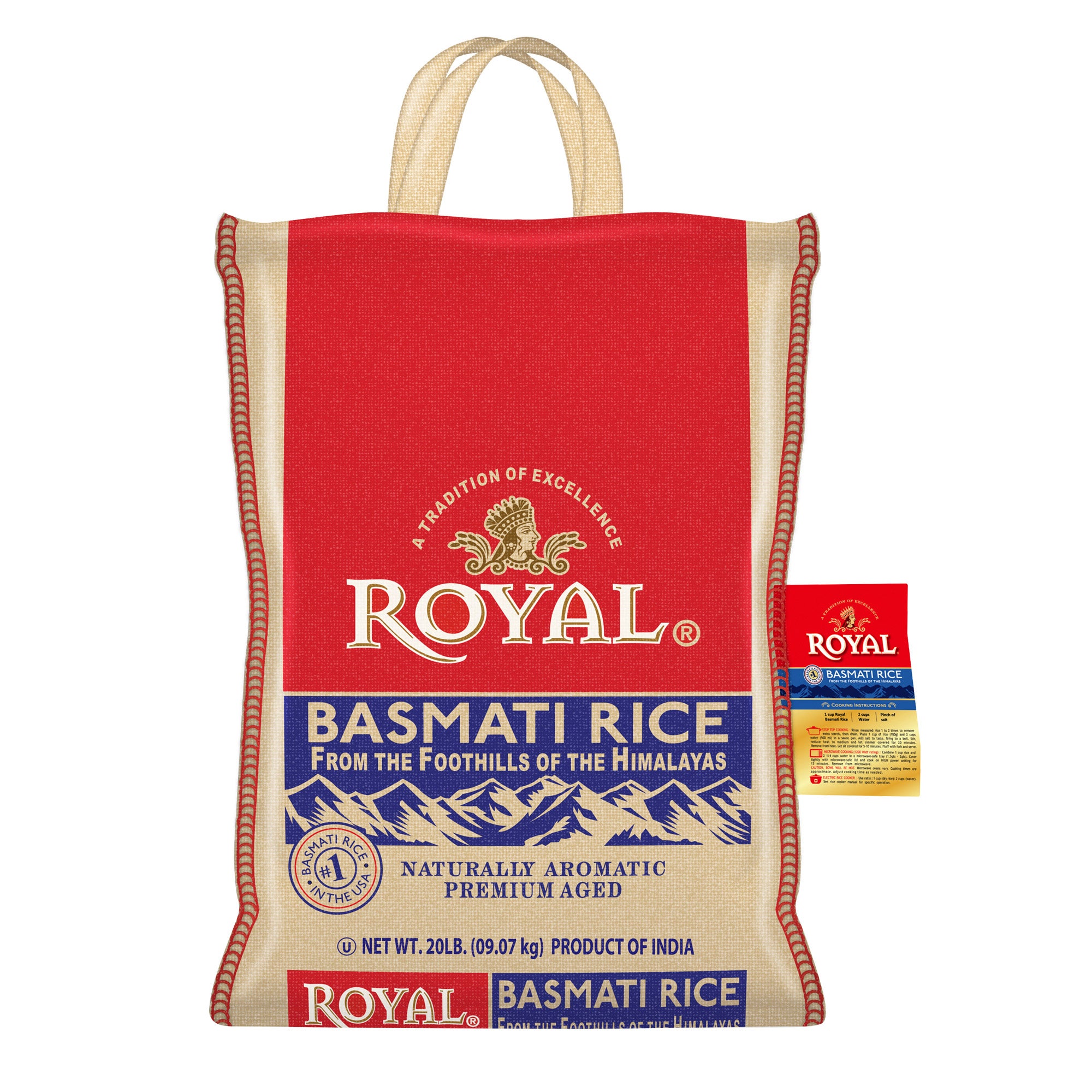 ROYAL BASMATI RICE 20 LB - Image 1