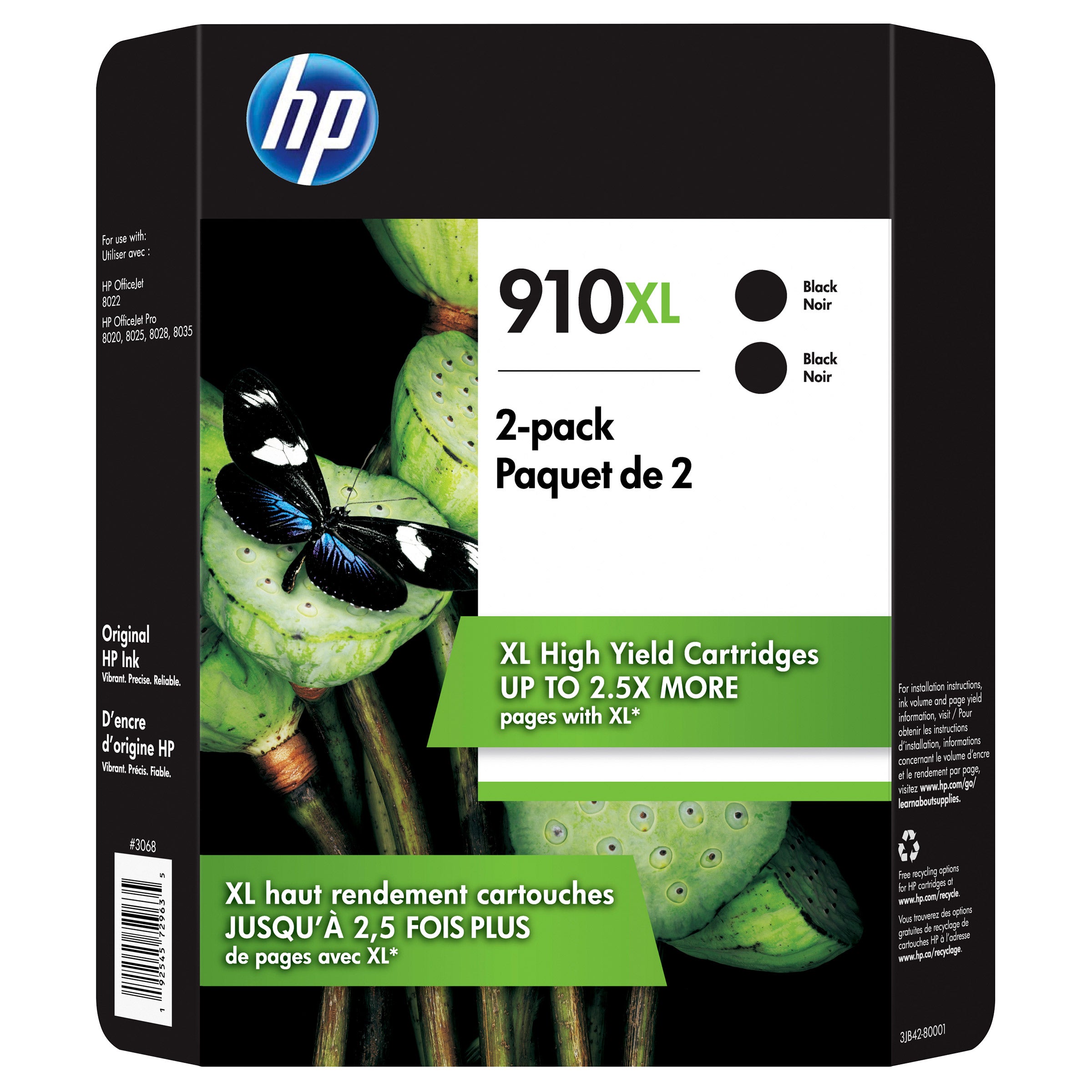 HP 910XL INK CARTRIDGE BLACK 2 PACK - Image 1