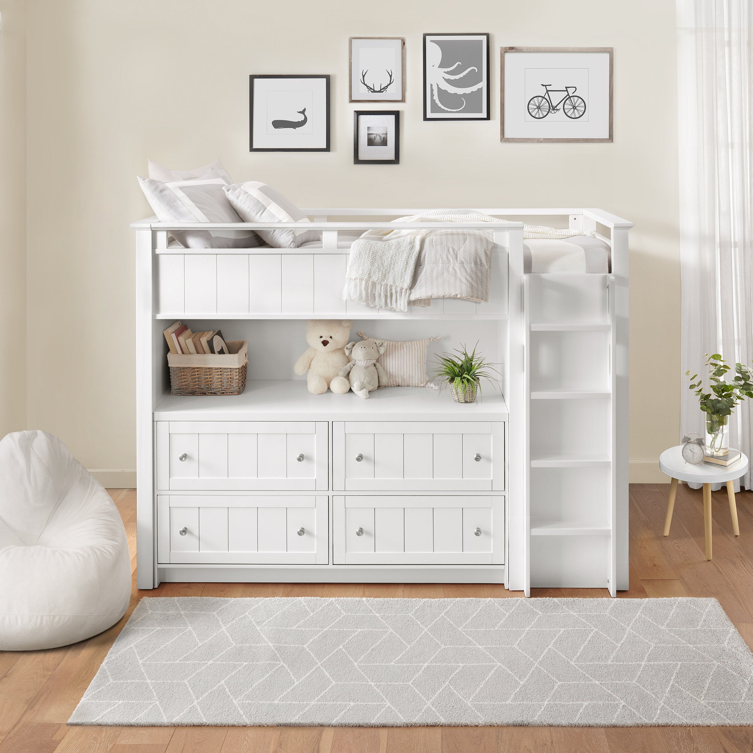 BAYSIDE FURNISHINGS AIDEN TWIN LOFT BED