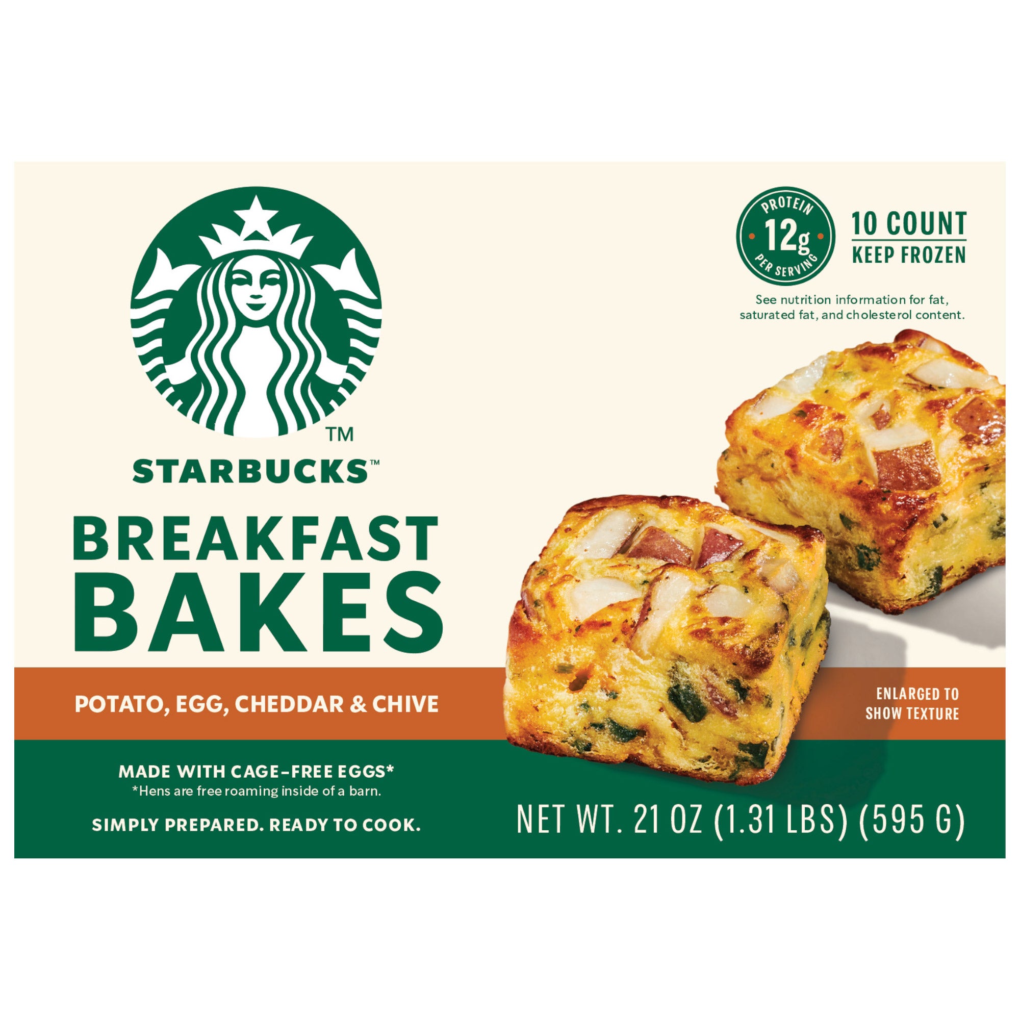 STARBUCKS BREAKFAST POTATO EGG CHEDDAR BAKES 10CT
