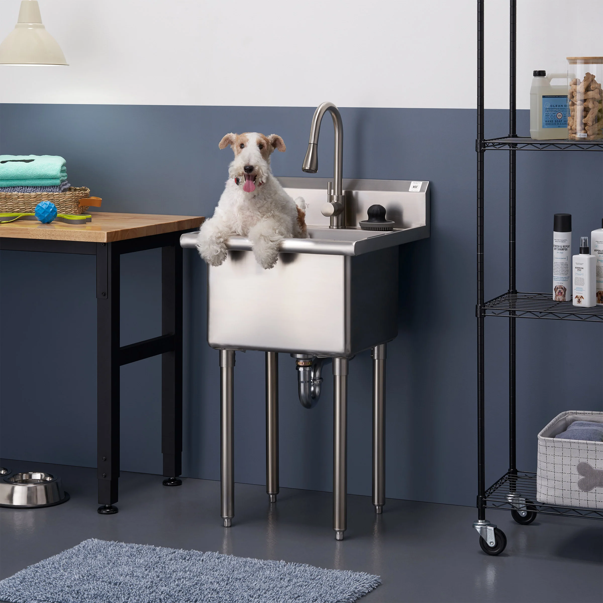 TRINITY SS UTILITY SINK W/ PULLDOWN FAUCET