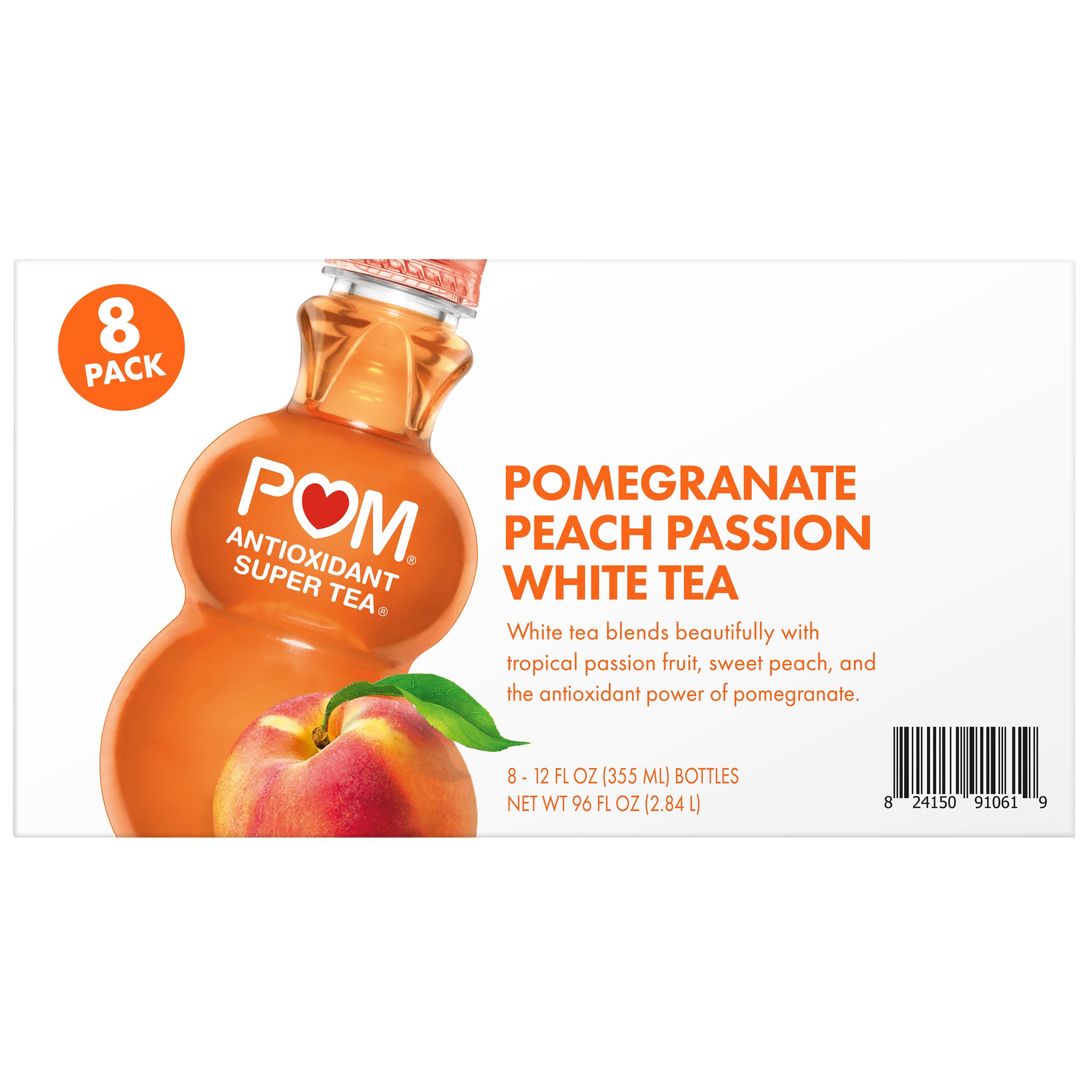 POM WONDERFUL PEACH PASSION TEA'S 8/12 OZ - Image 1