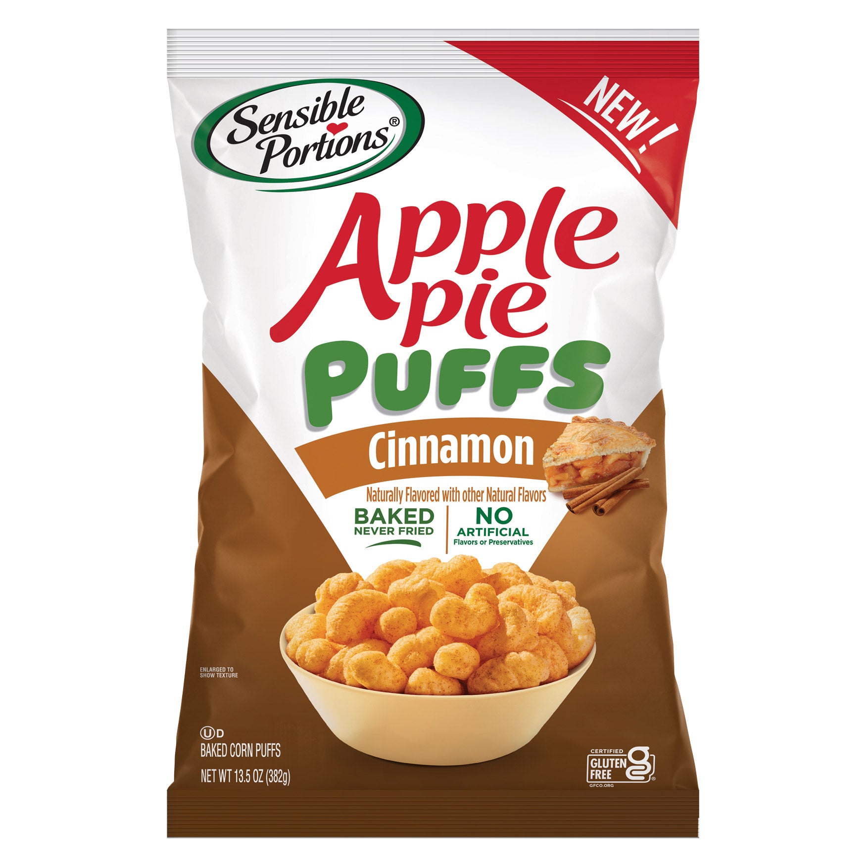 SENSIBLE PORTIONS APPLE PIE PUFFS 13.5 OUNCE BAG