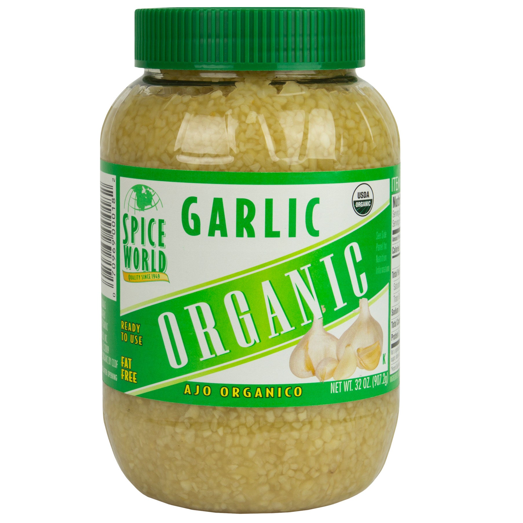 SPICE WORLD ORGANIC MINCED GARLIC 32 OZ