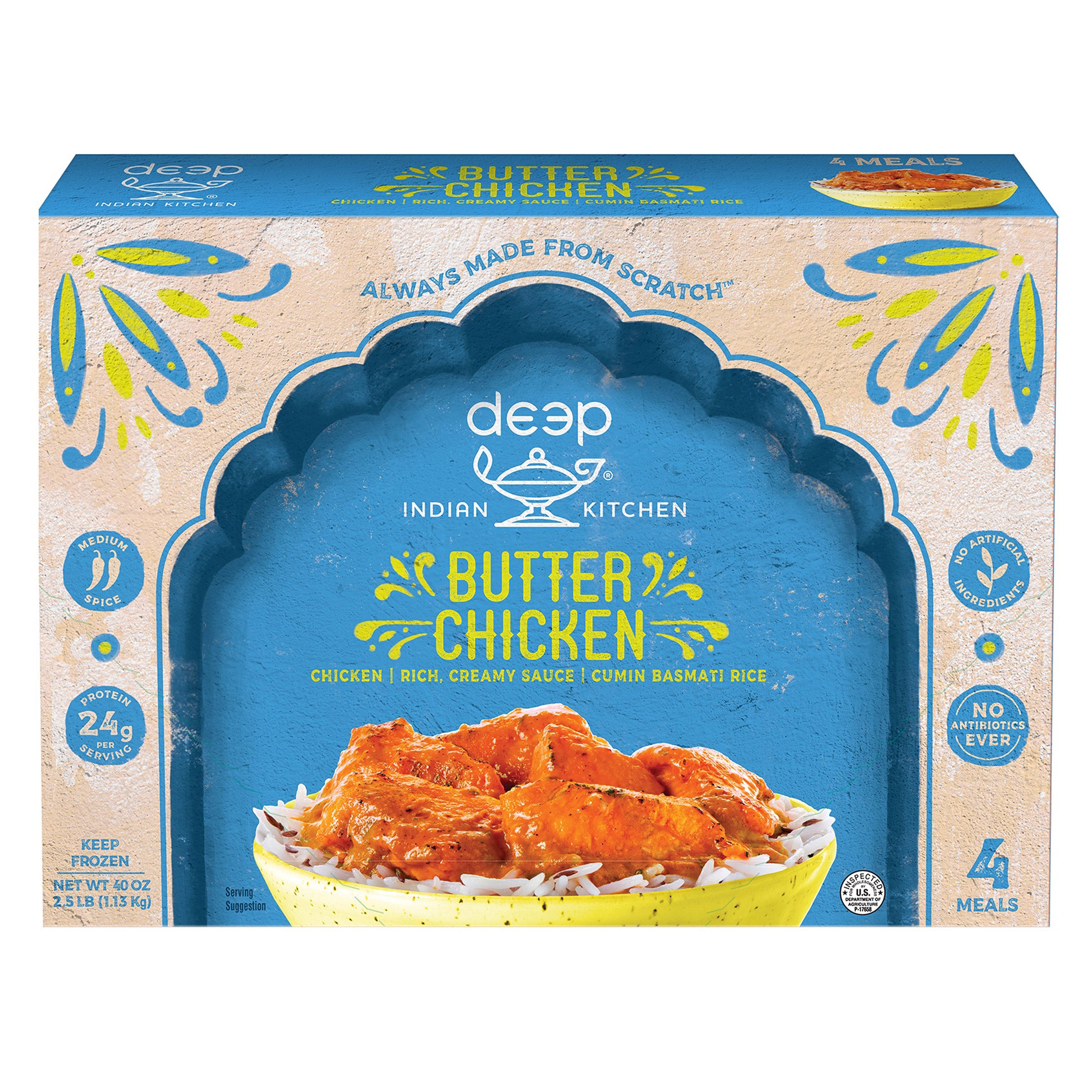 DEEP INDIAN KITCHEN BUTTER CHICKEN 4/ 10 OUNCE TRAYS