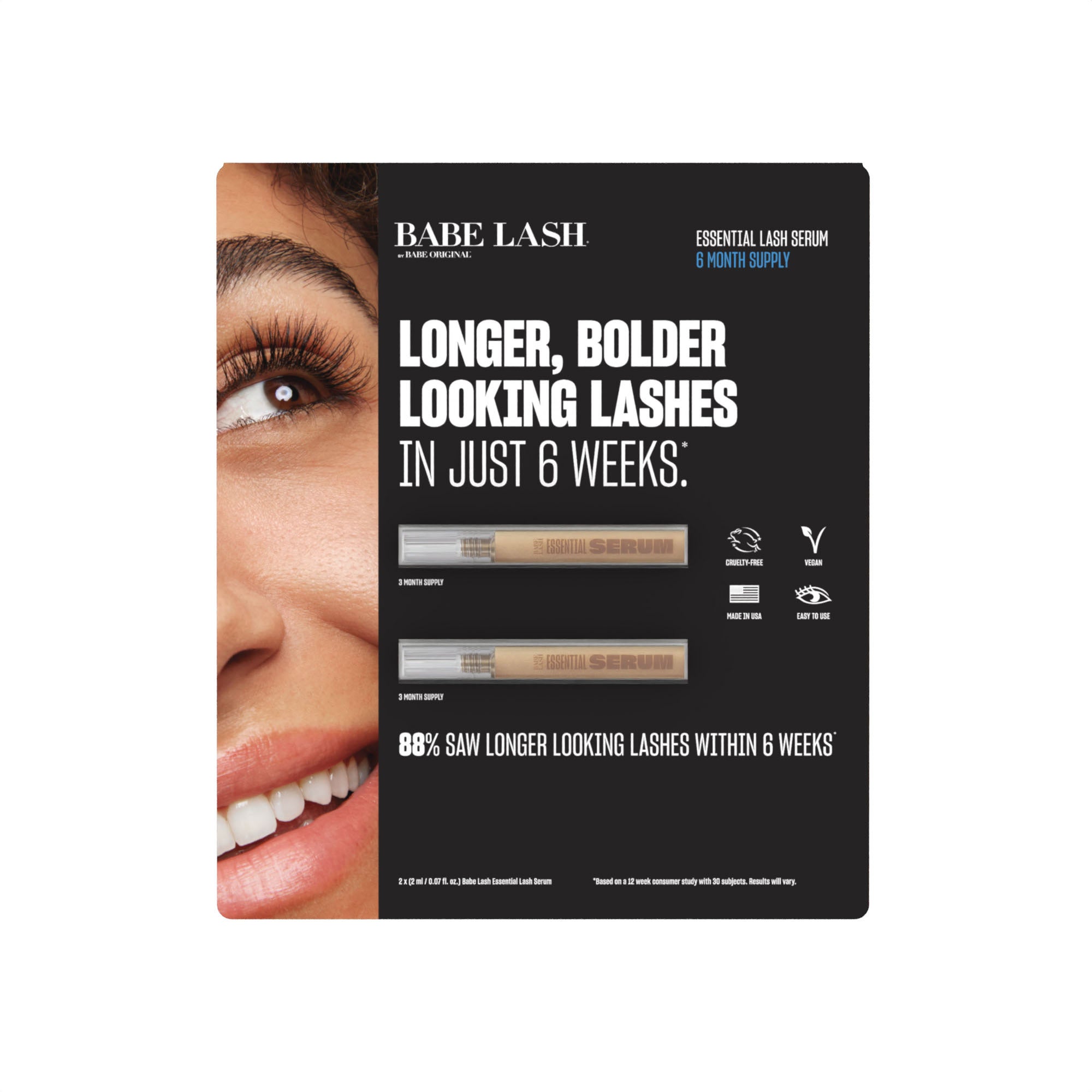 BABE ORIGINAL ESSENTIAL LASH SERUM 0.07 OZ 2-PACK