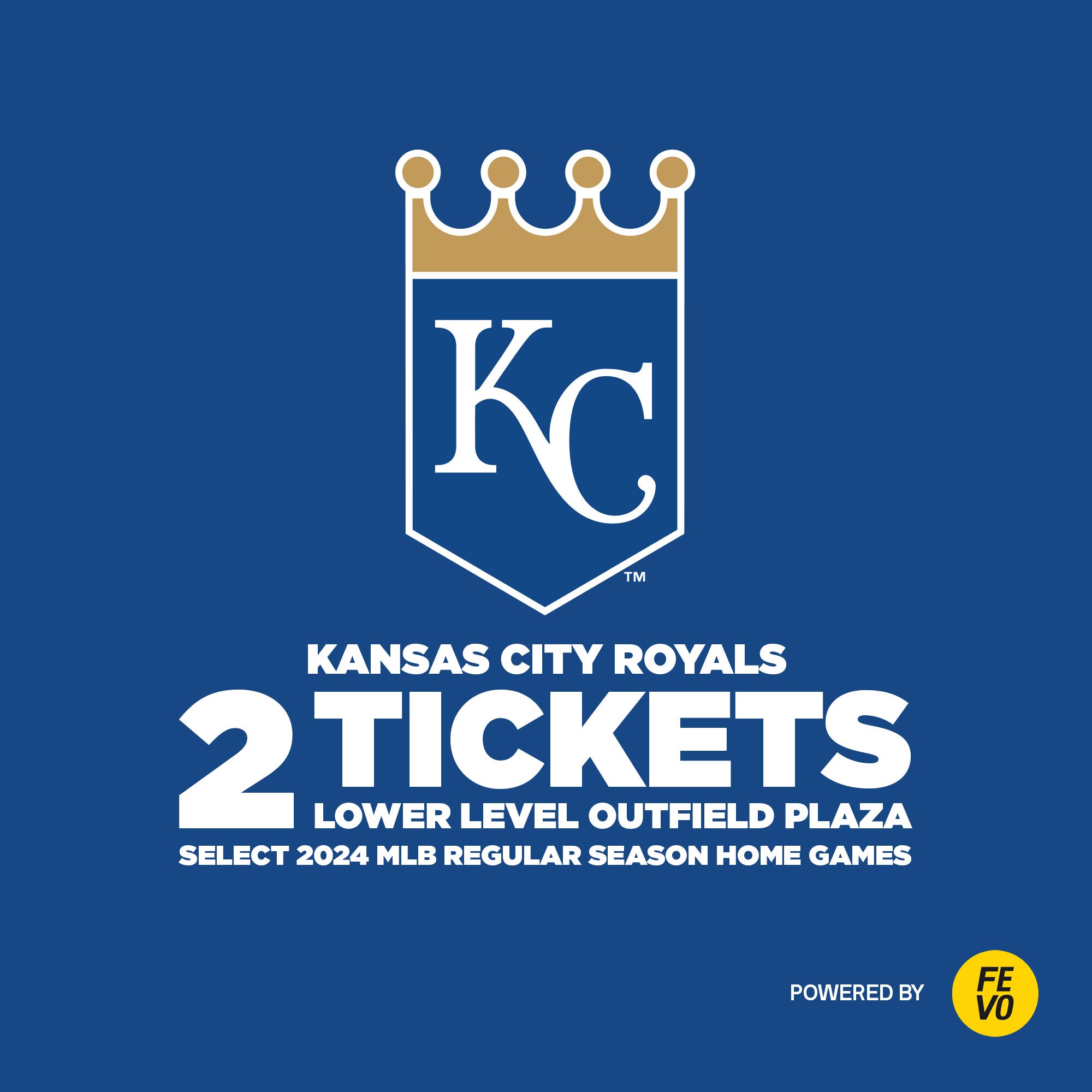 MLB-KANSAS CITY ROYALS 2 - 200 LEVEL TICKETS ITEM IS NON-REFUNDABLE