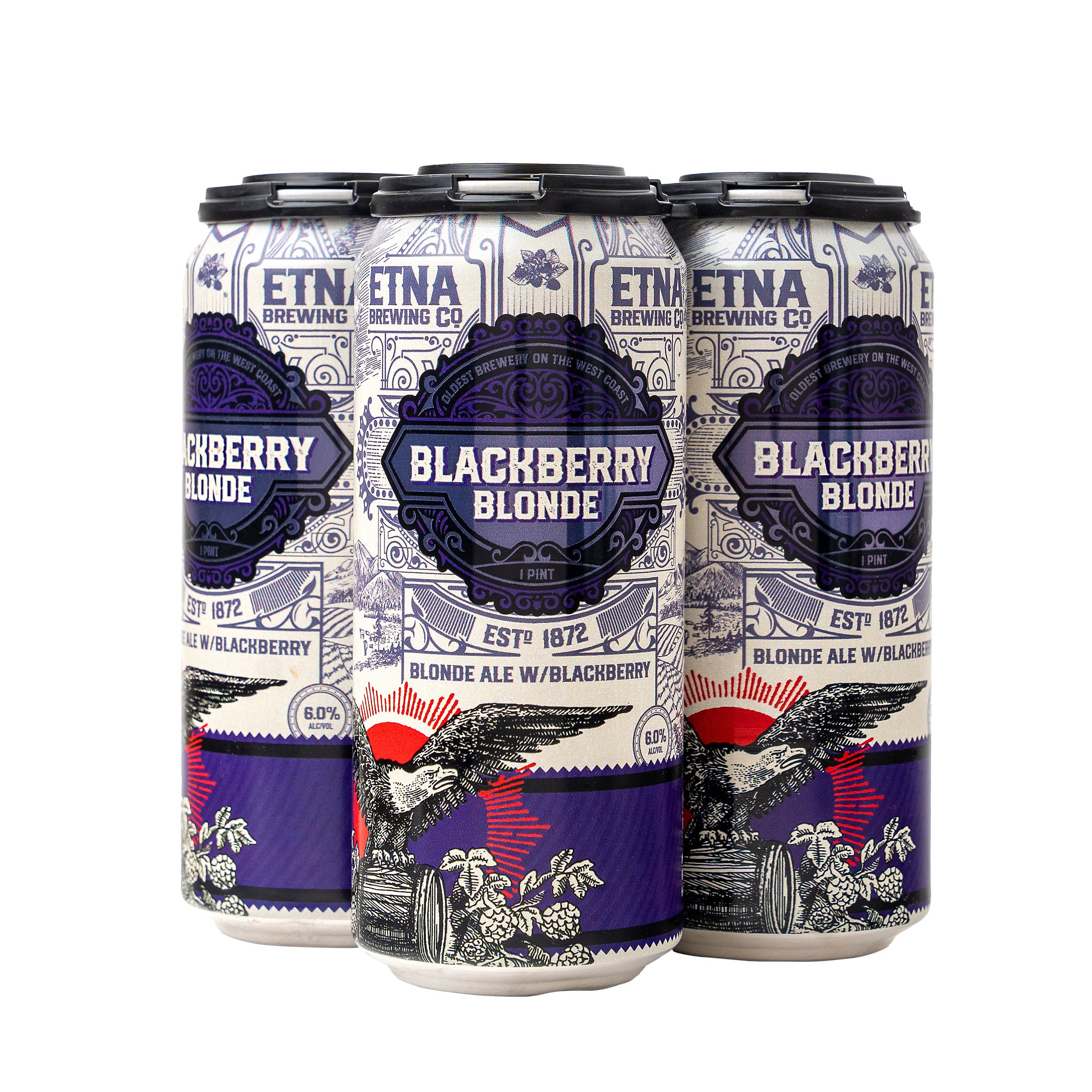 ETNA BREWING CO BLACKBERRY BLONDE ALE ETNA CA, 4/16OZ CANS
