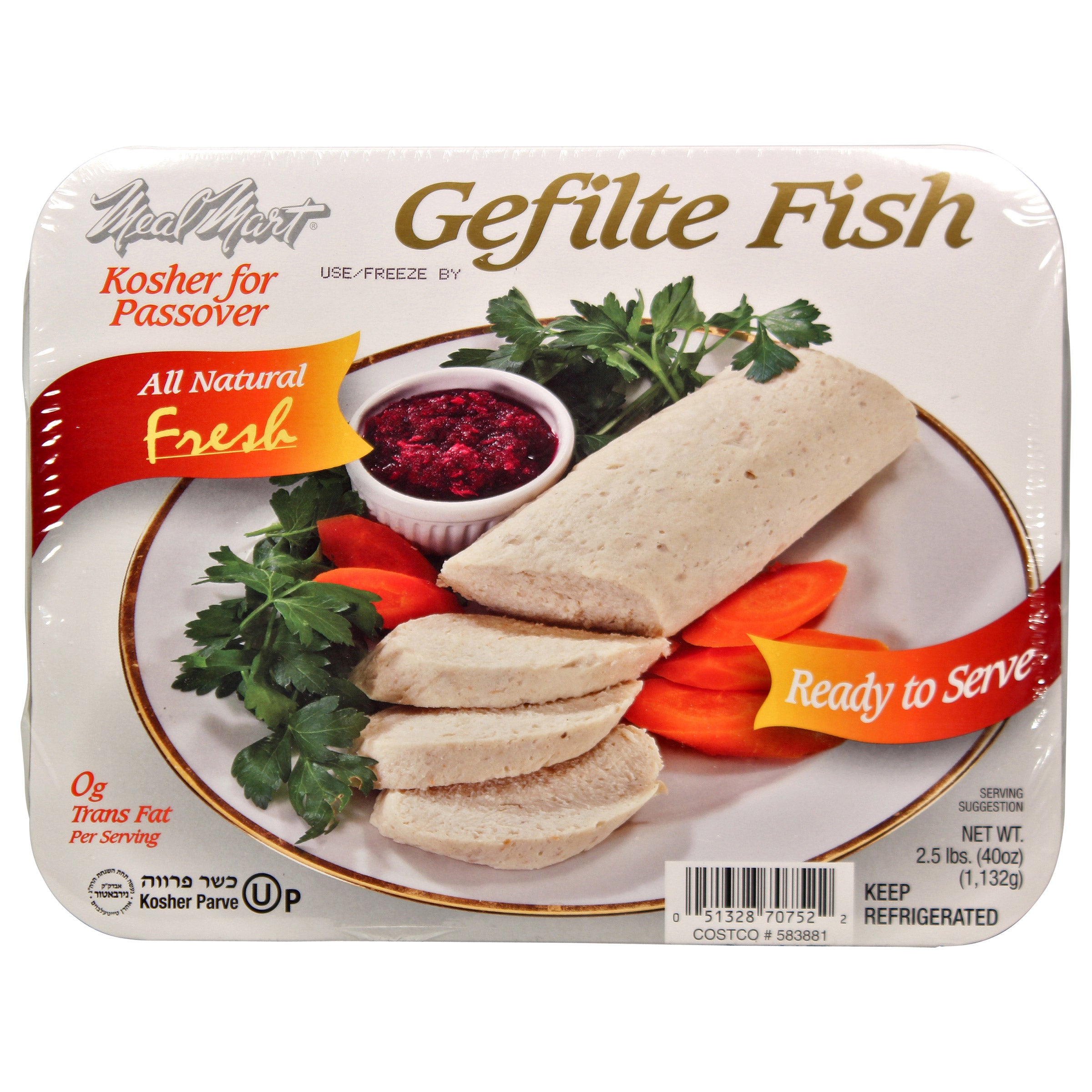 MEAL MART GEFILTE FISH 40 OZ (2.5 LBS)