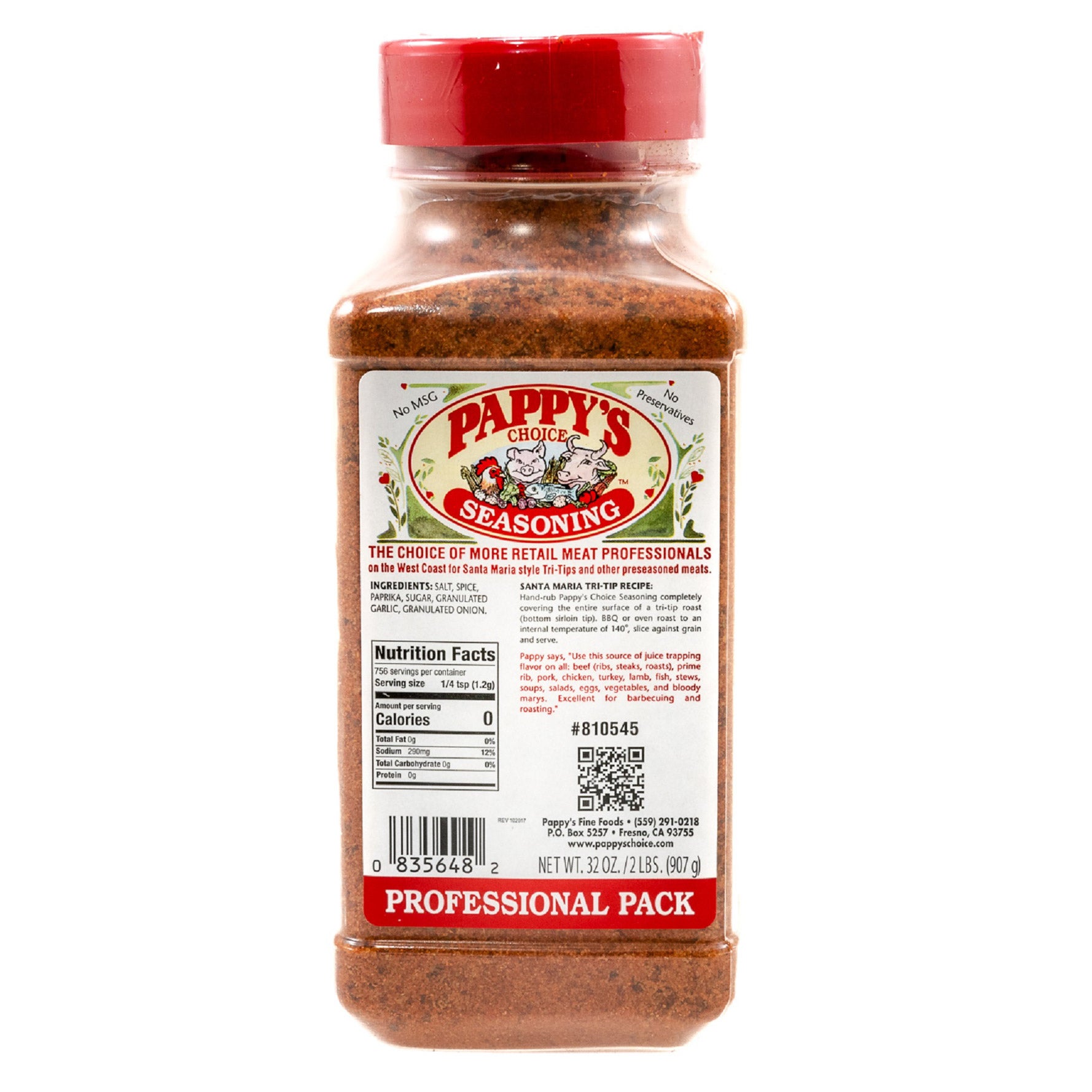 PAPPY'S CHOICE MEAT SEASONING 32 OUNCES