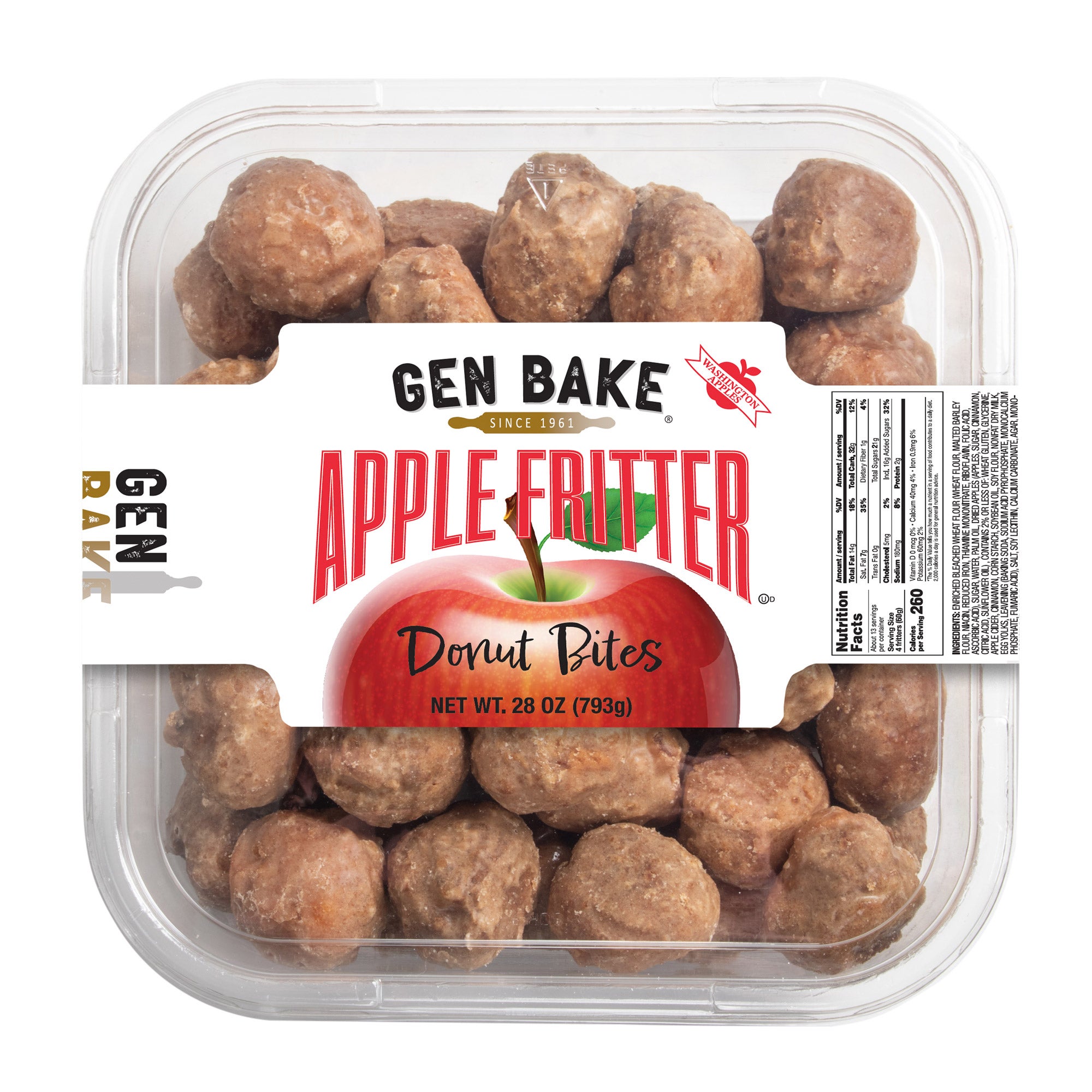 GEN BAKE APPLE FRITTER BITES 28 OUNCE CONTAINER - Image 1