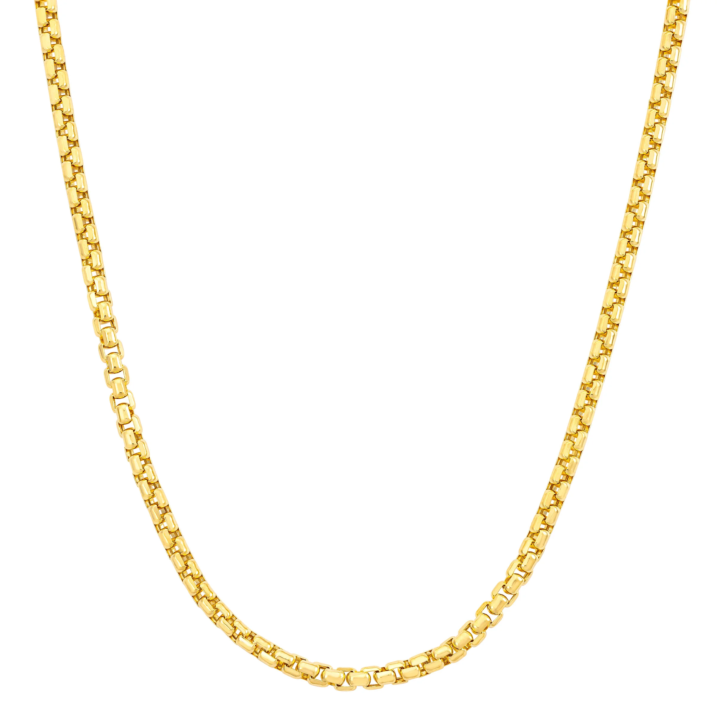 14KT YELLOW GOLD ROUND CHAIN NECKLACE MADE IN ITALY - Image 1