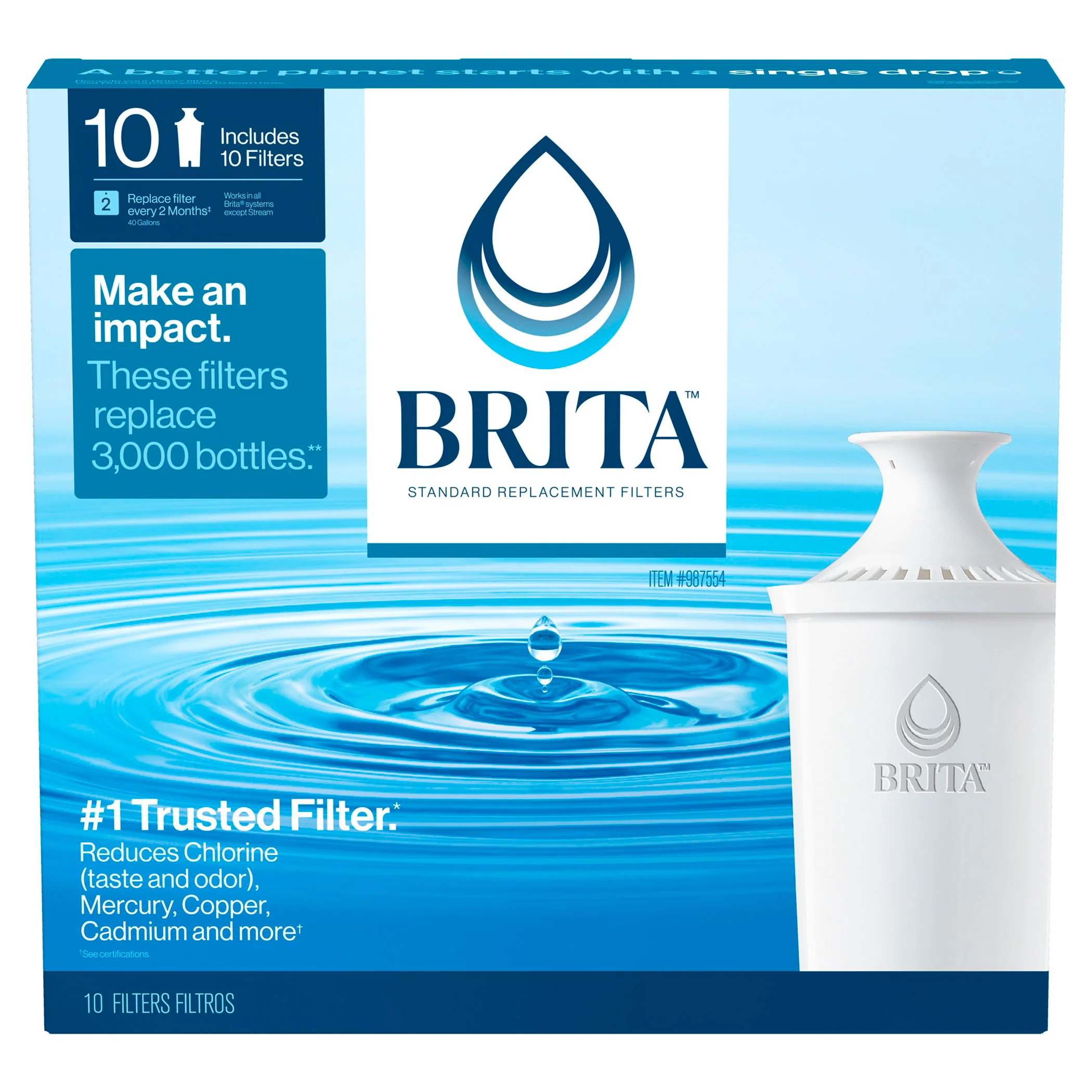 BRITA ^ FILTERS FOR PITCHER 10 PACK - Image 1
