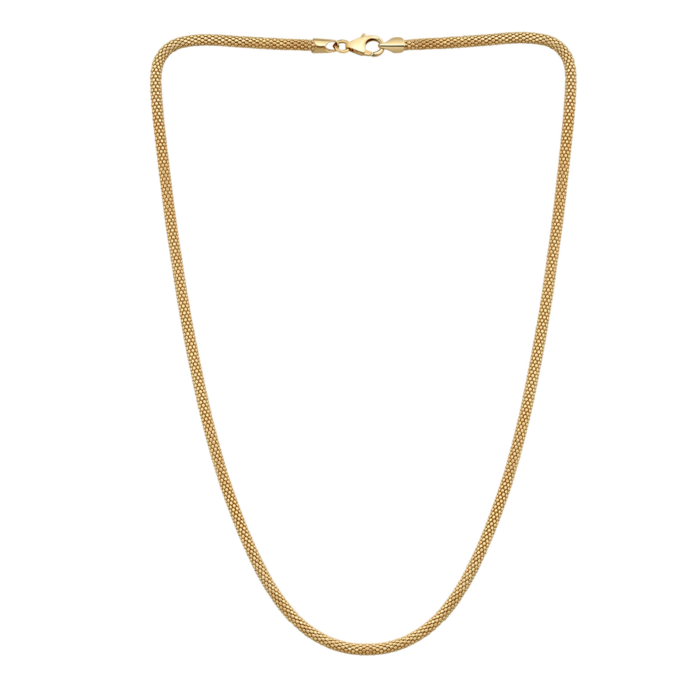 14KT YELLOW GOLD POPCORN NECKLACE 18¨ MADE IN ITALY