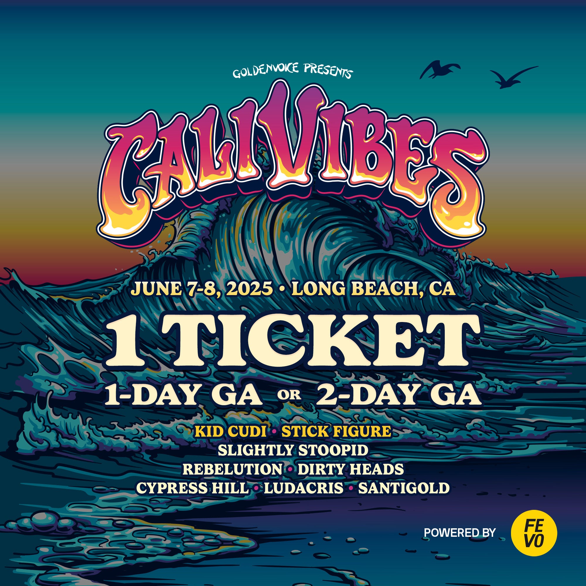 CALI VIBES FESTIVAL 1 SINGLE DAY GA TICKET ITEM IS NON-REFUNDABLE