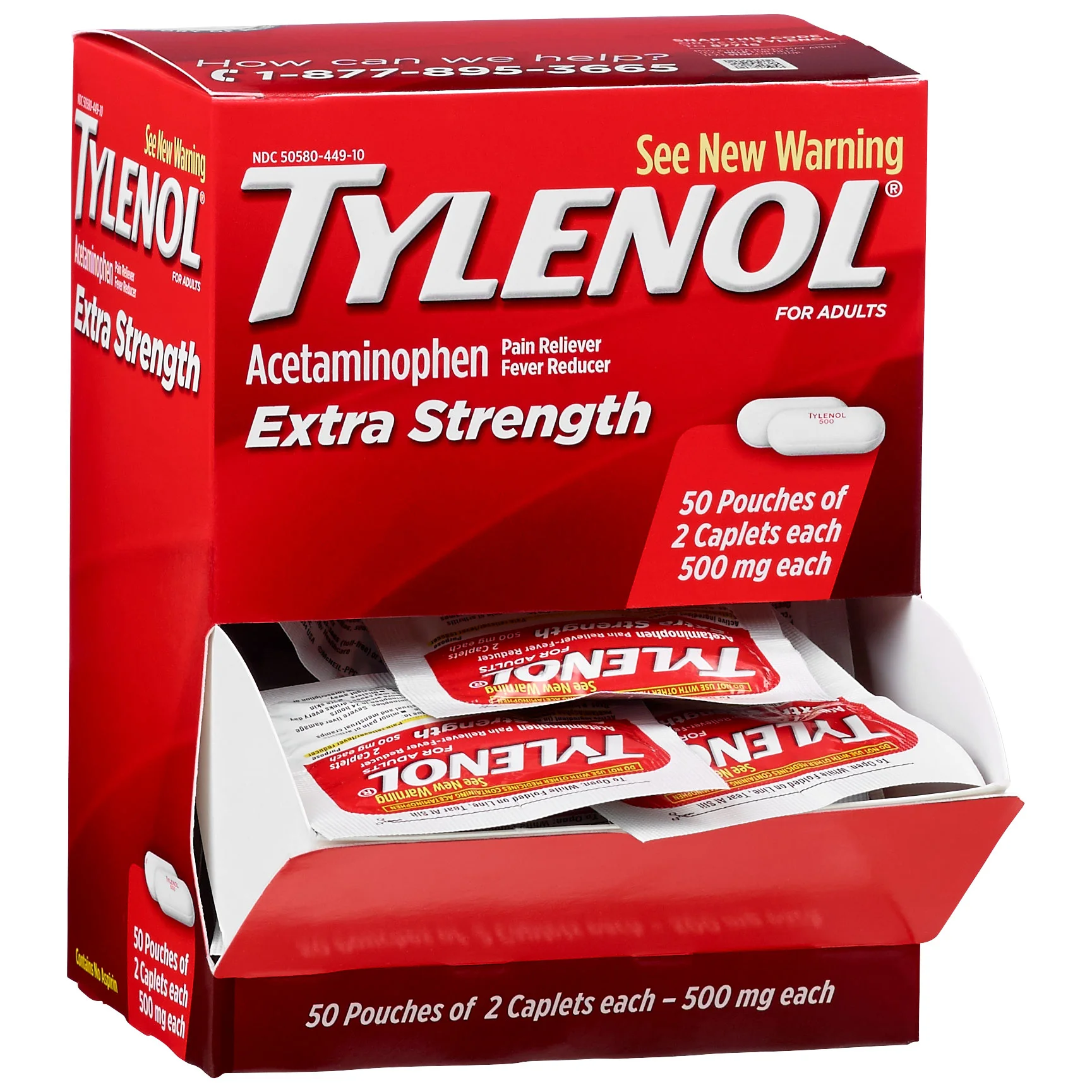 TYLENOL EXTRA STRENGTH CAPLETS 50CT/2PK - Image 1