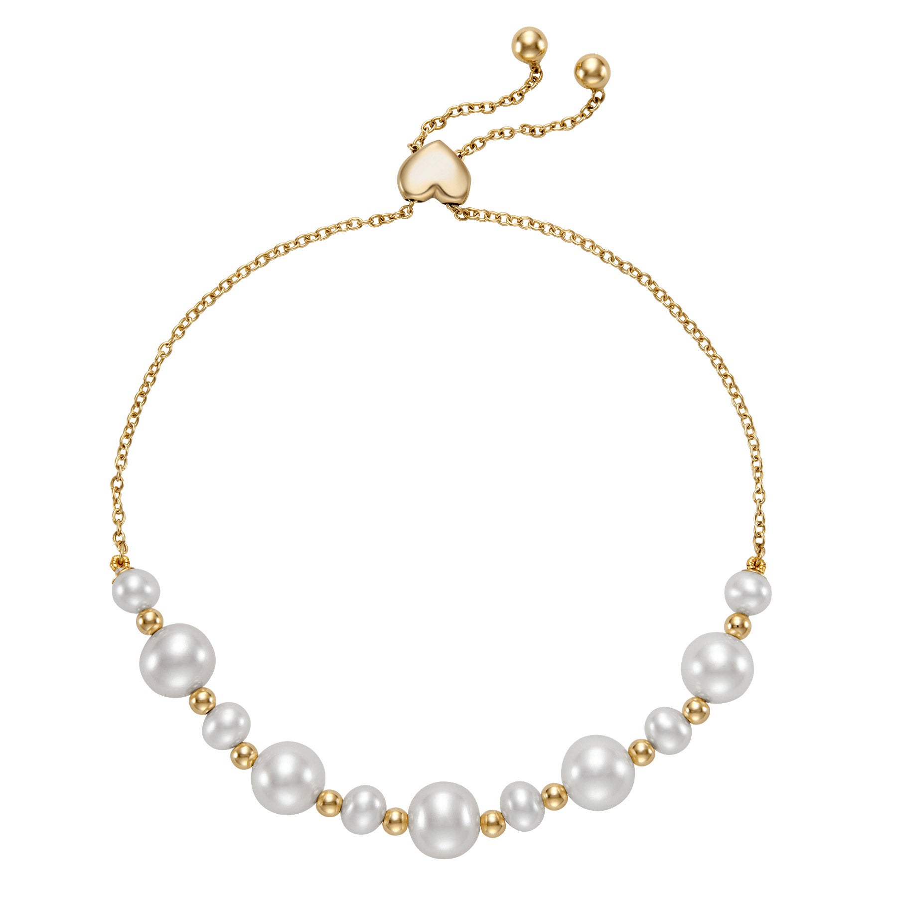 14KT YELLOW GOLD 5-8MM FRESHWATER CULTURED PEARL BRACELET - Image 1