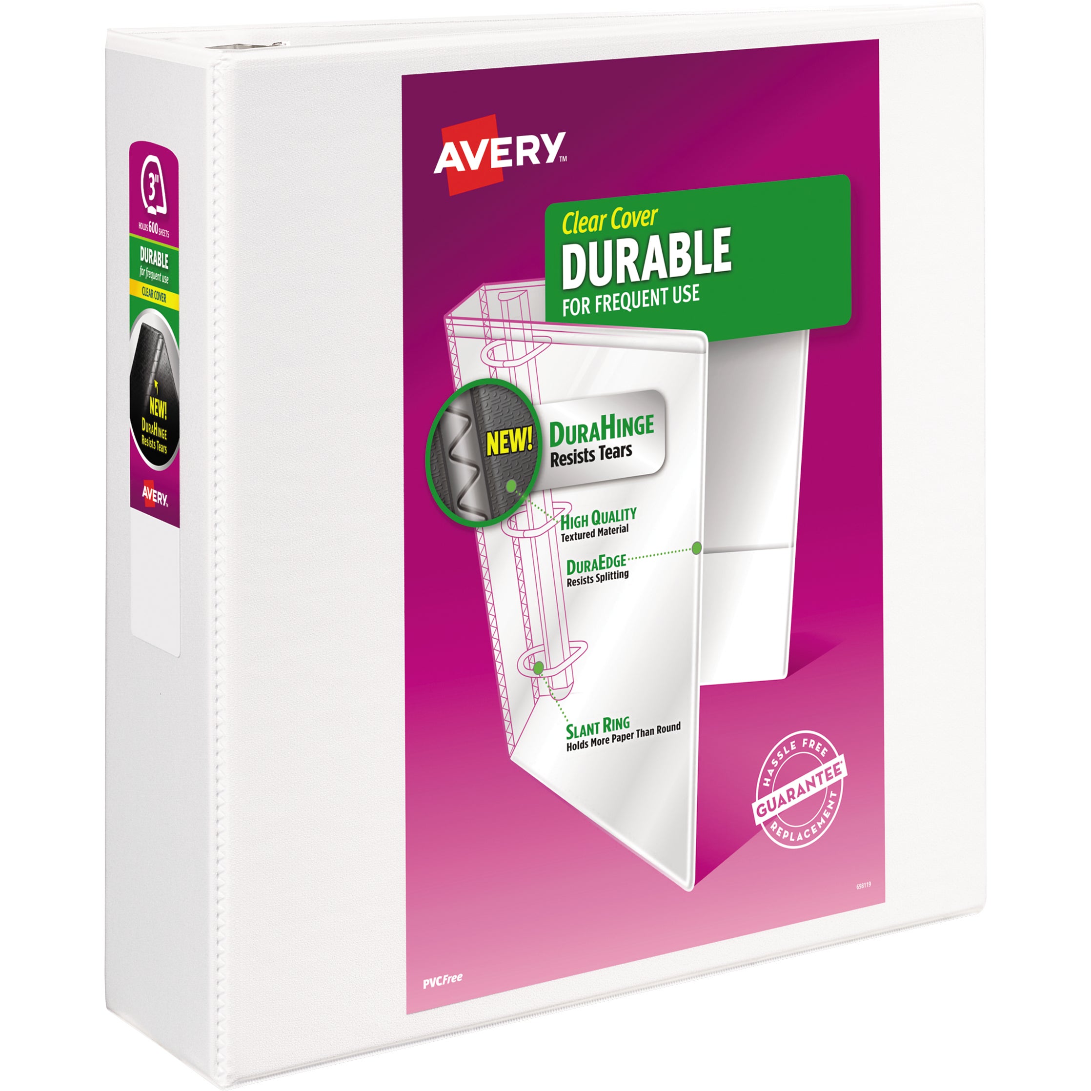 AVERY VIEW BINDER 3¨ - DURAHINGE 4/PK AVE17030 WHITE