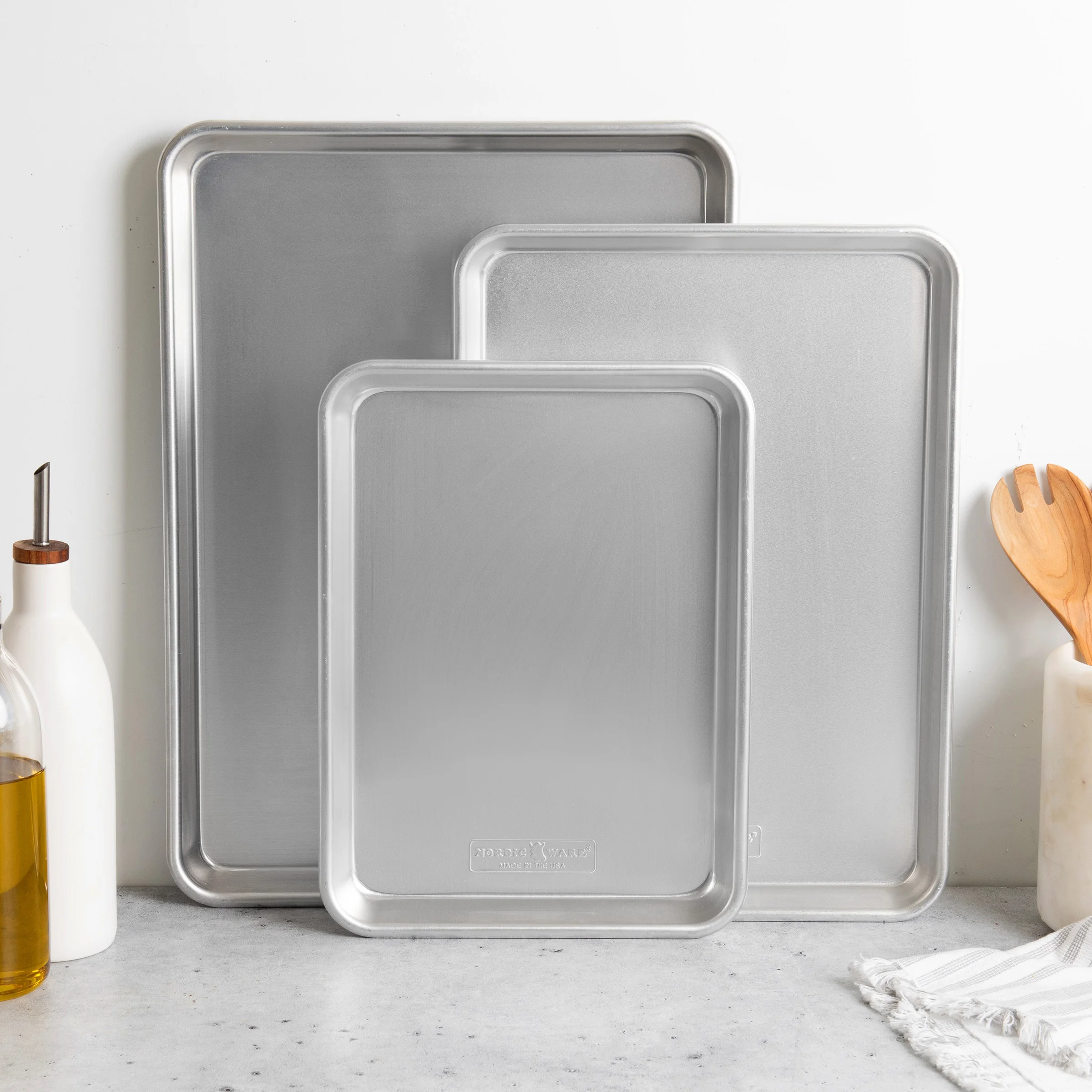 NORDIC WARE NATURALS 3-PIECE BAKING SHEET SET - Image 1