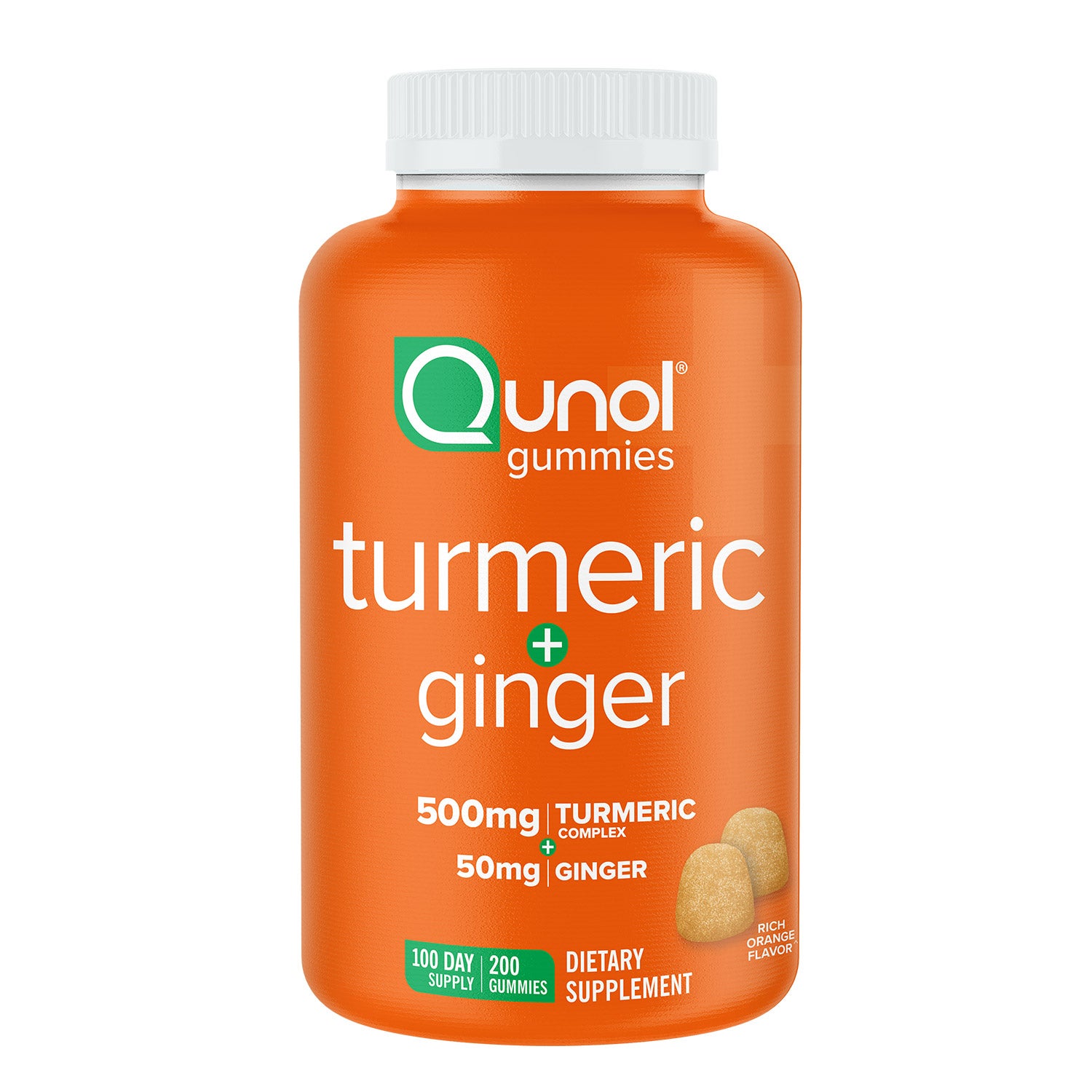 QUNOL TURMERIC PLUS GINGER GUMMIES 500MG 200CT - Image 1