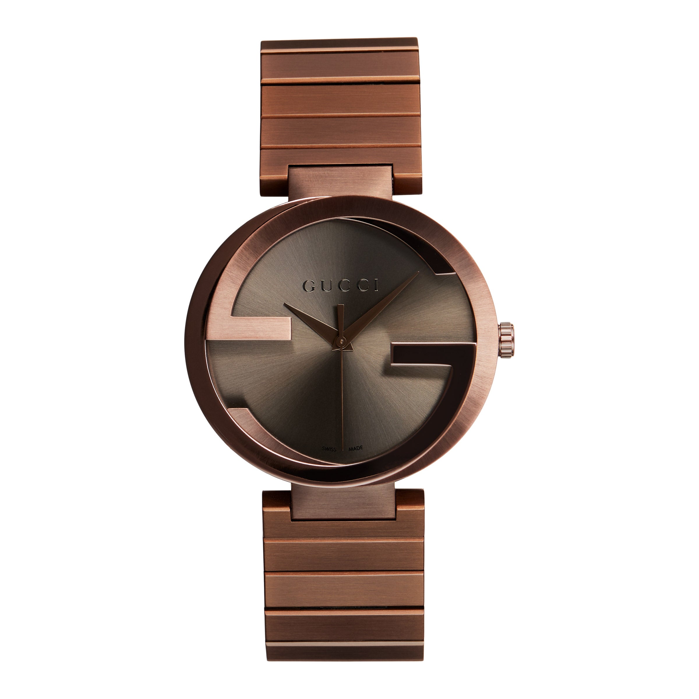 GUCCI INTERLOCKING XL BROWN TONE MENS QUARTZ WATCH