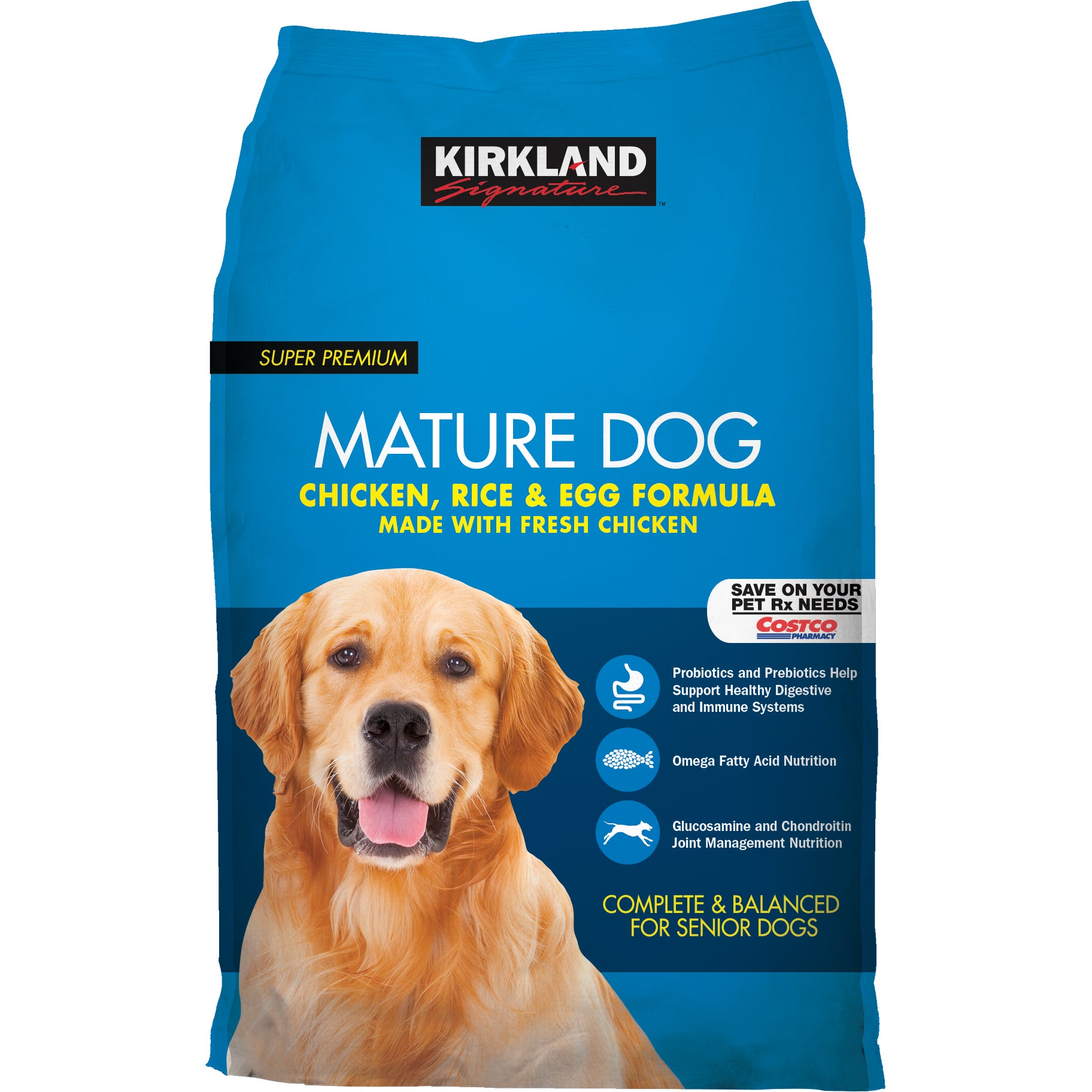 KIRKLAND SIGNATURE CHICKEN, RICE & EGG SENIOR DOG FOOD 40 LBS - Image 1