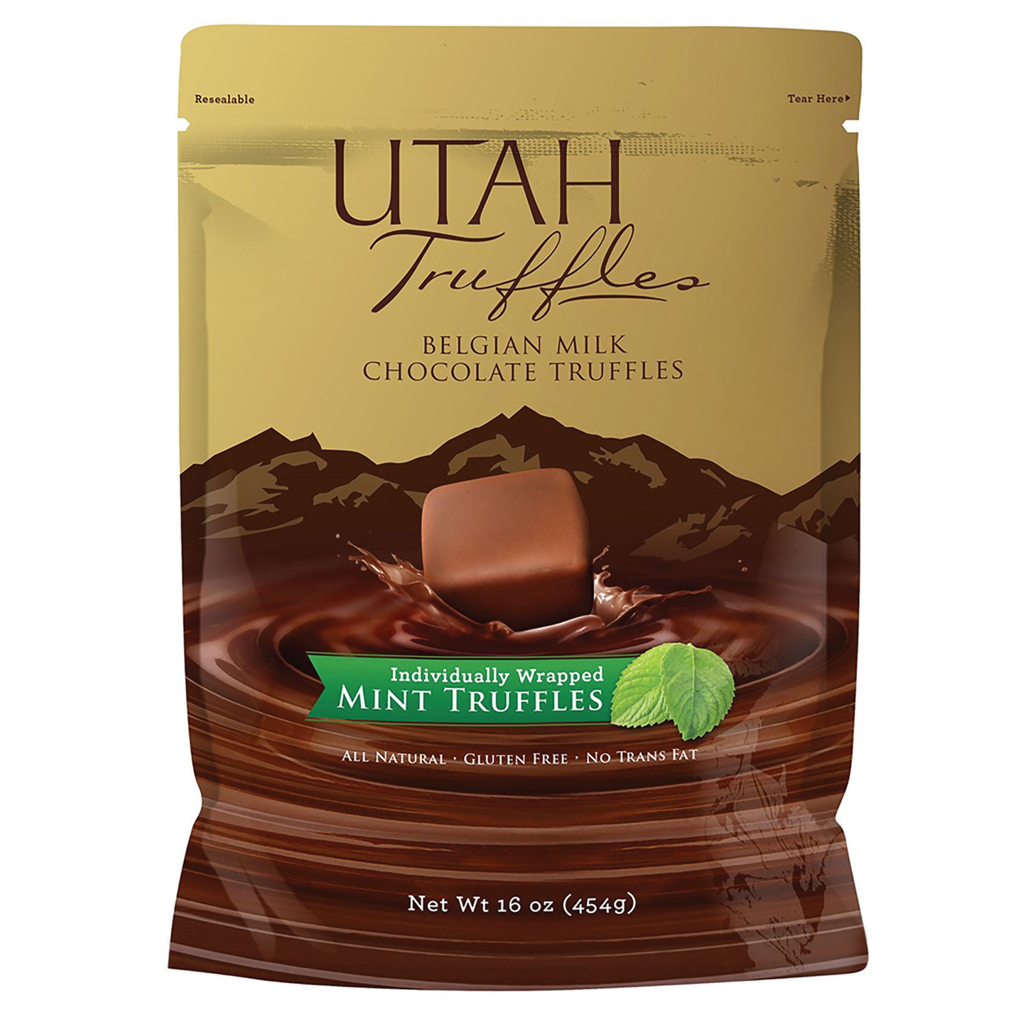 UTAH TRUFFLES MILK CHOCOLATE MINT 16 OZ