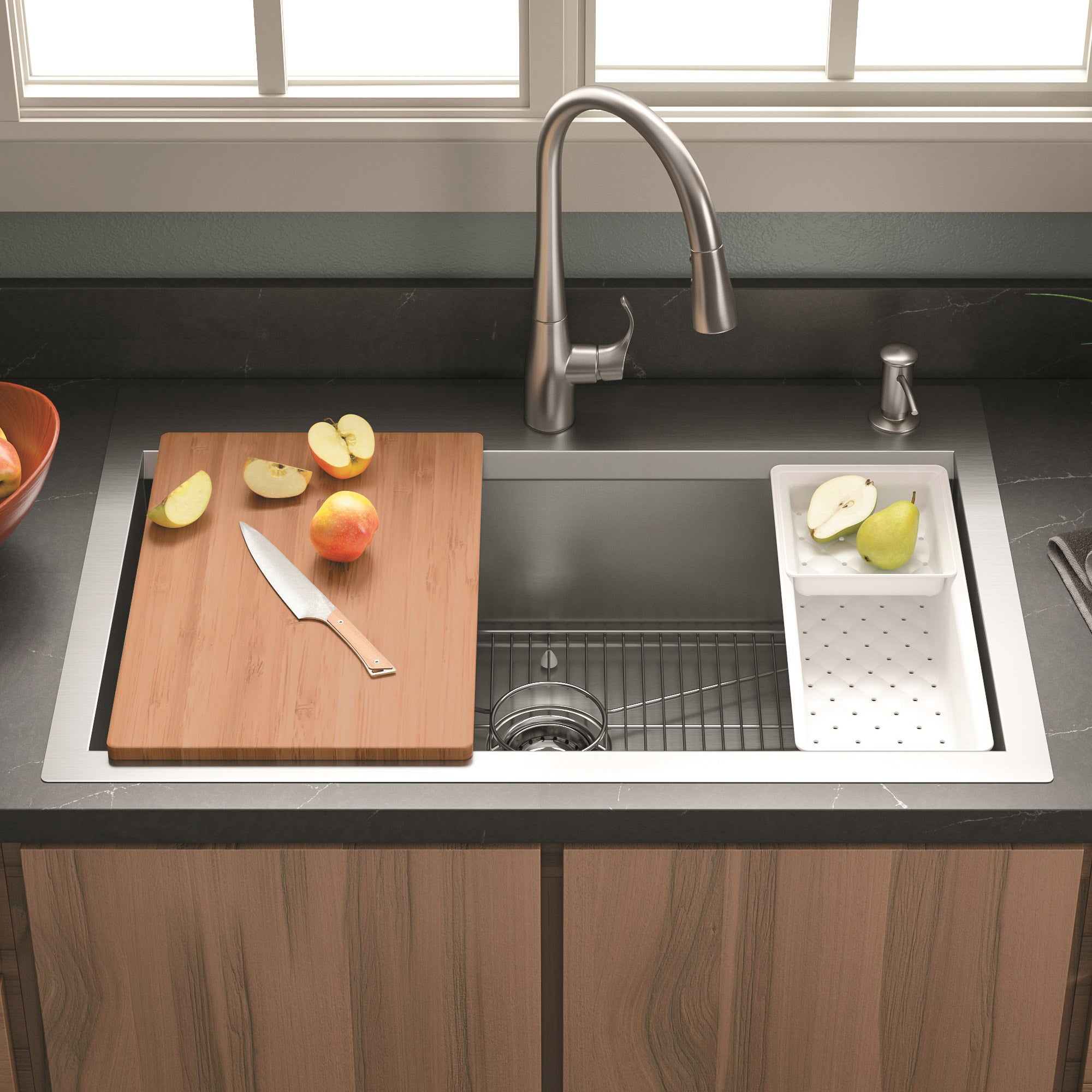 KOHLER STAINLESS STEEL SINK KIT WITH ACCESSORIES ^
