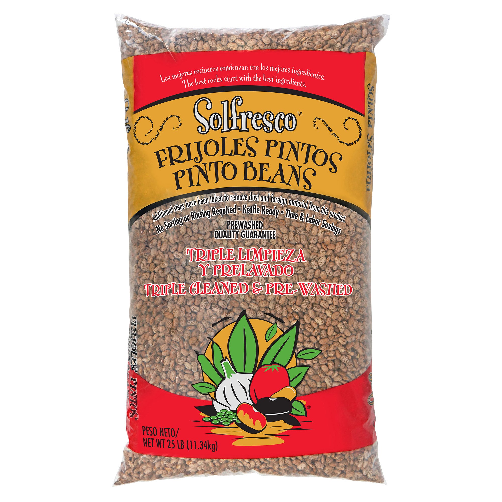 TRINIDAD BENHAM WASHED/TRIPLE CLEANED PINTO BEANS 25 LBS
