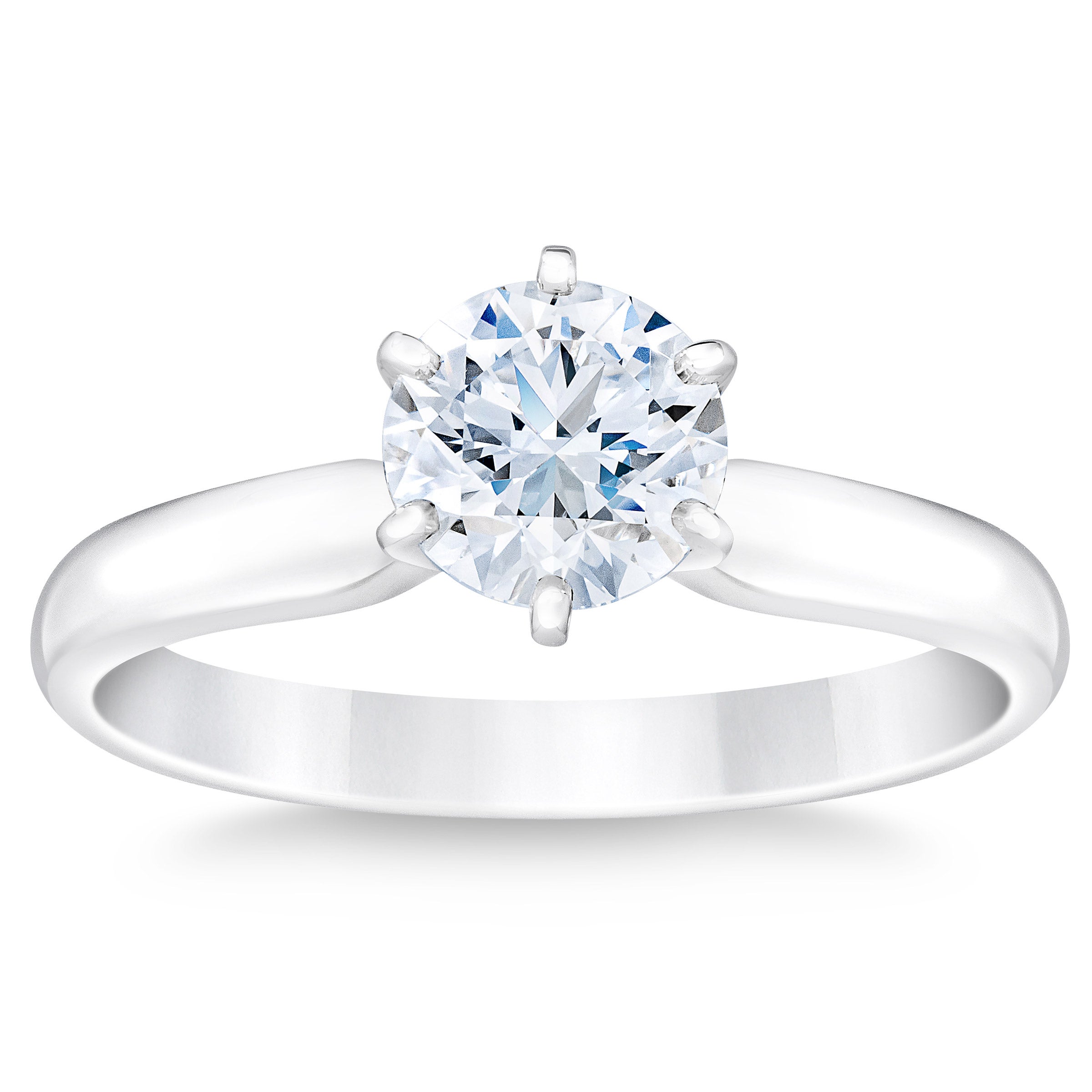 1.00CT ROUND BRILLIANT PLATINUM SOLITAIRE RING VVS2 ¨I¨ COLOR