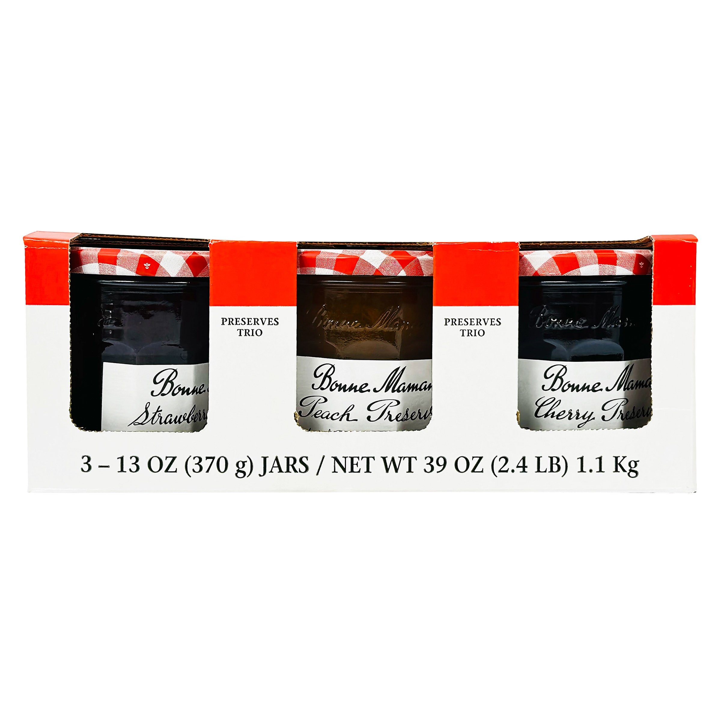 BONNE MAMAN PRESERVE TRIO VARIETY 3 / 13 OUNCE JARS - Image 1