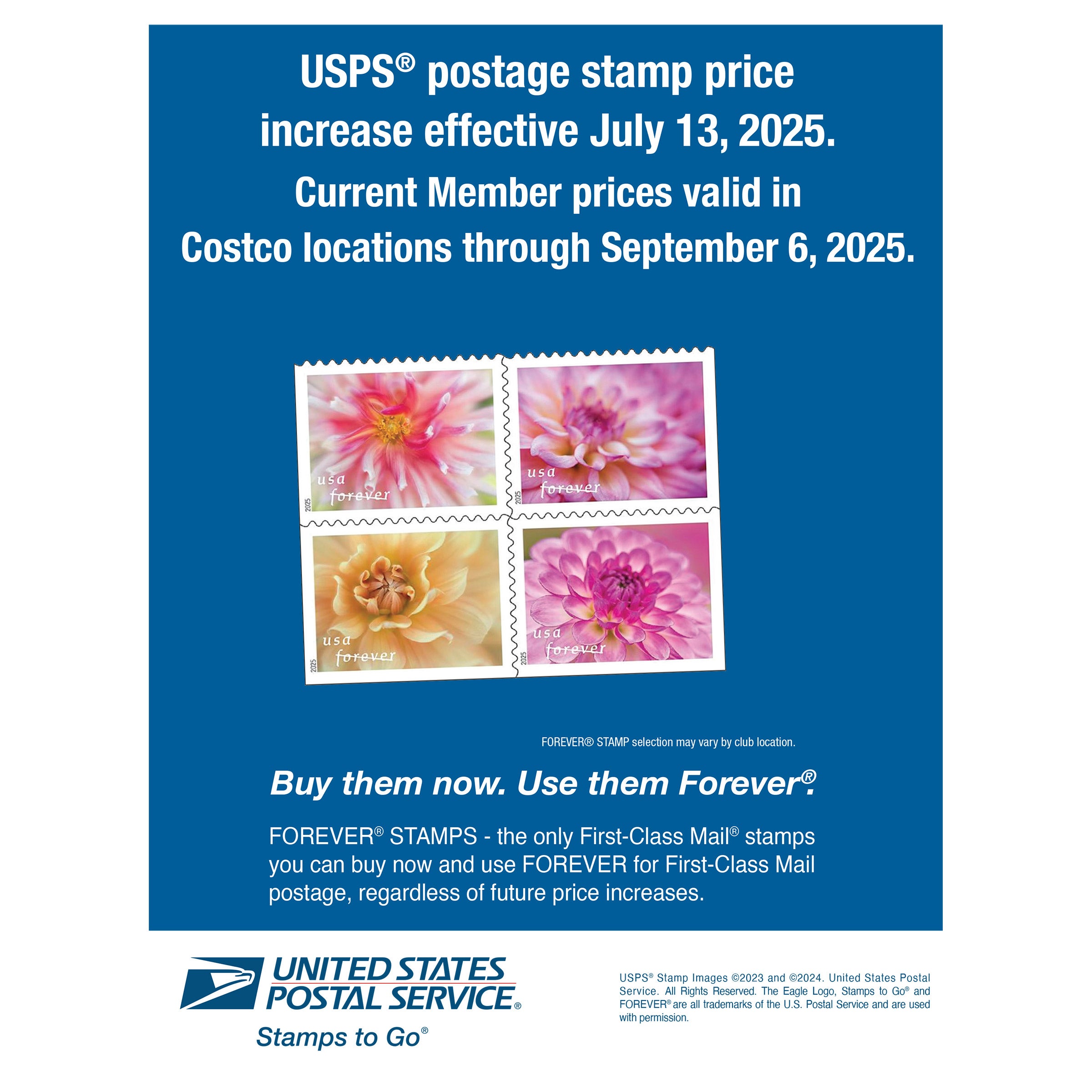 USPS FOREVER STAMP SPRING EDITION 5 BOOKS OF 20 STAMPS - Image 1