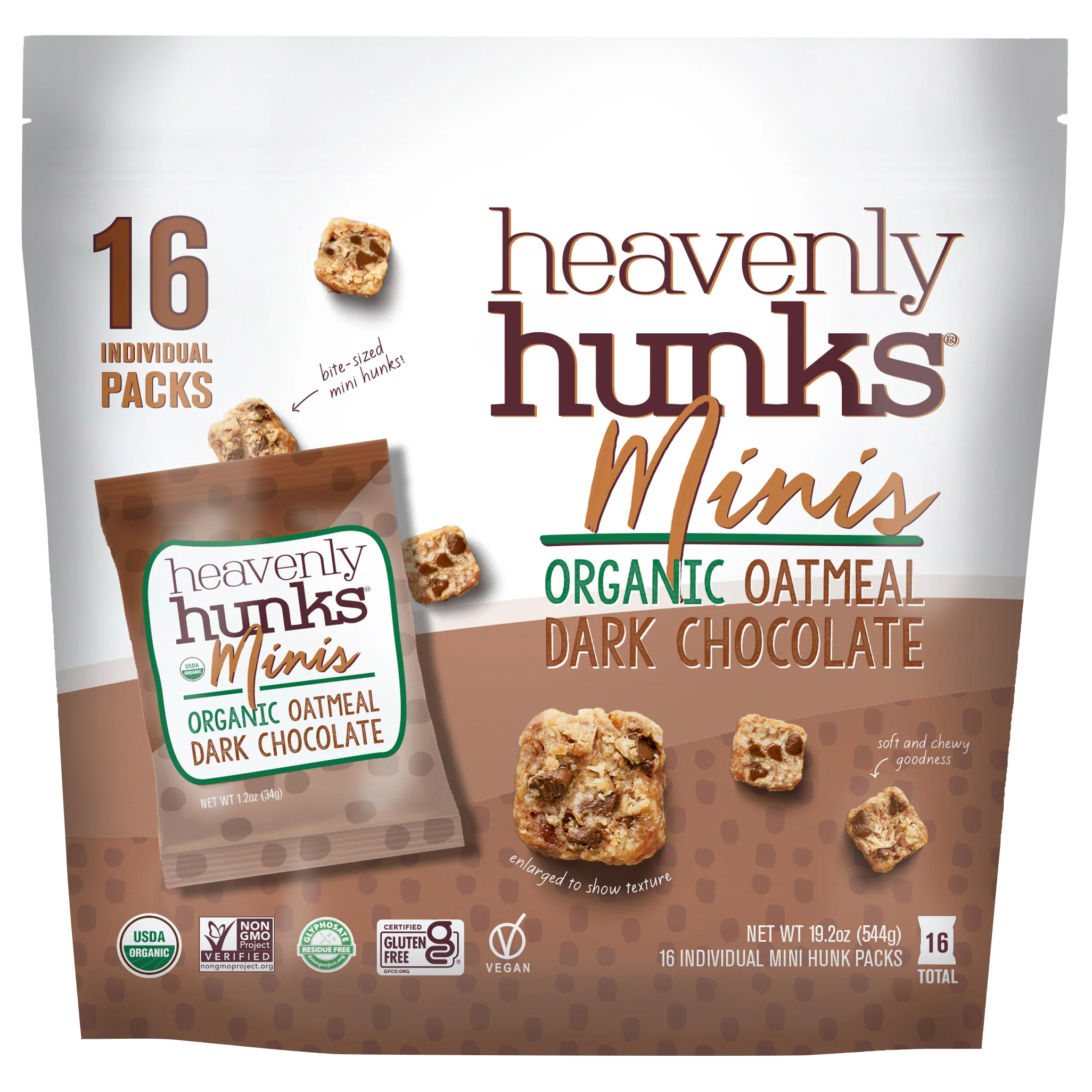 HEAVENLY HUNKS OATMEAL DARK CHOCOLATE 16/1.2 OZ - Image 1
