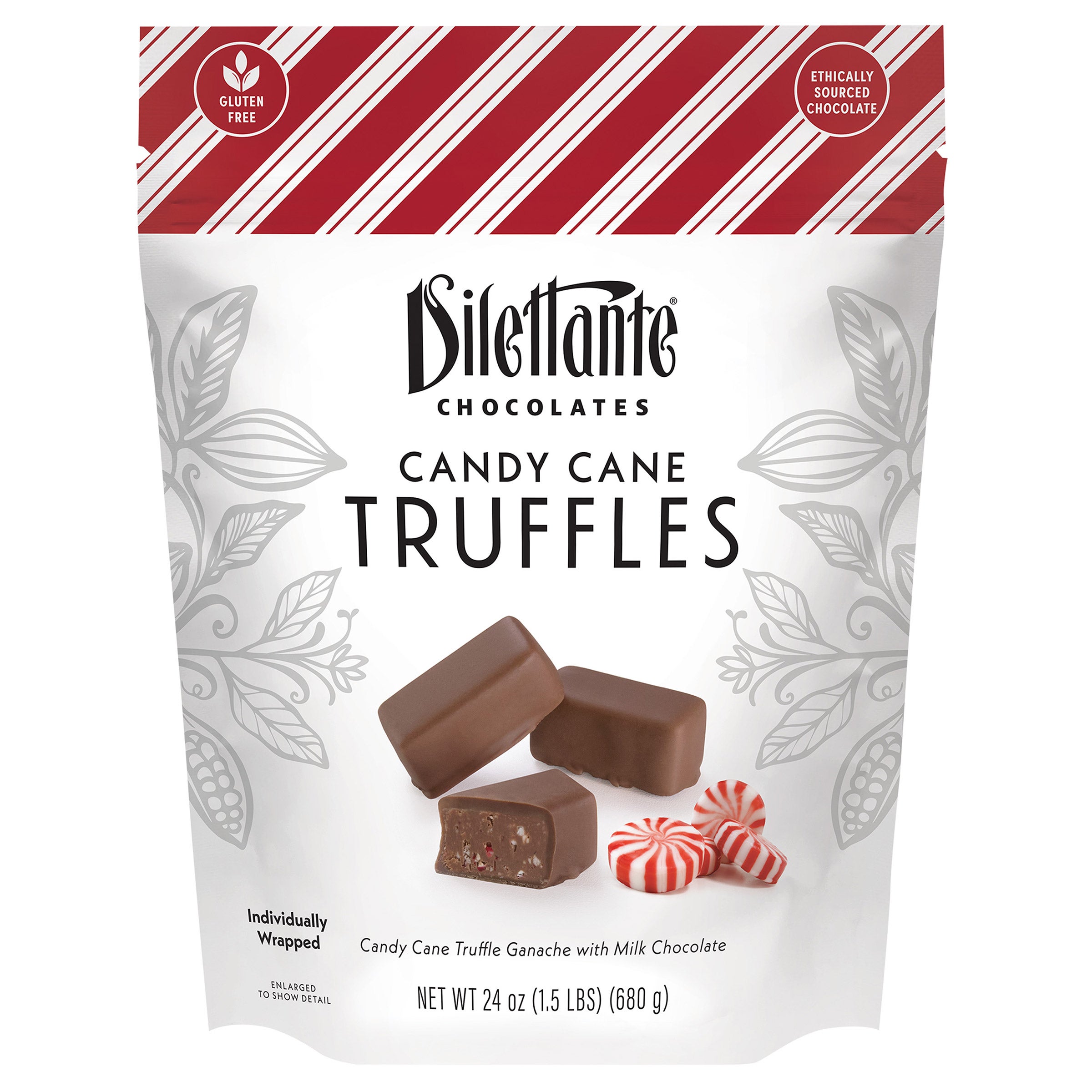 DILETTANTE CHOCOLATES CANDY CANE TRUFFLES 24OZ