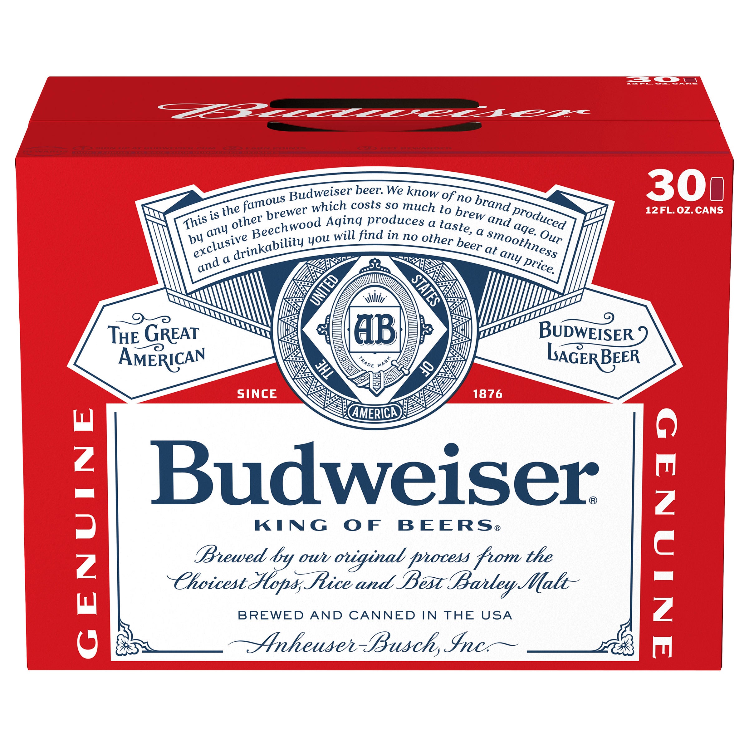 BUDWEISER SELECT AMERICAN LAGER 30/12 OZ CANS