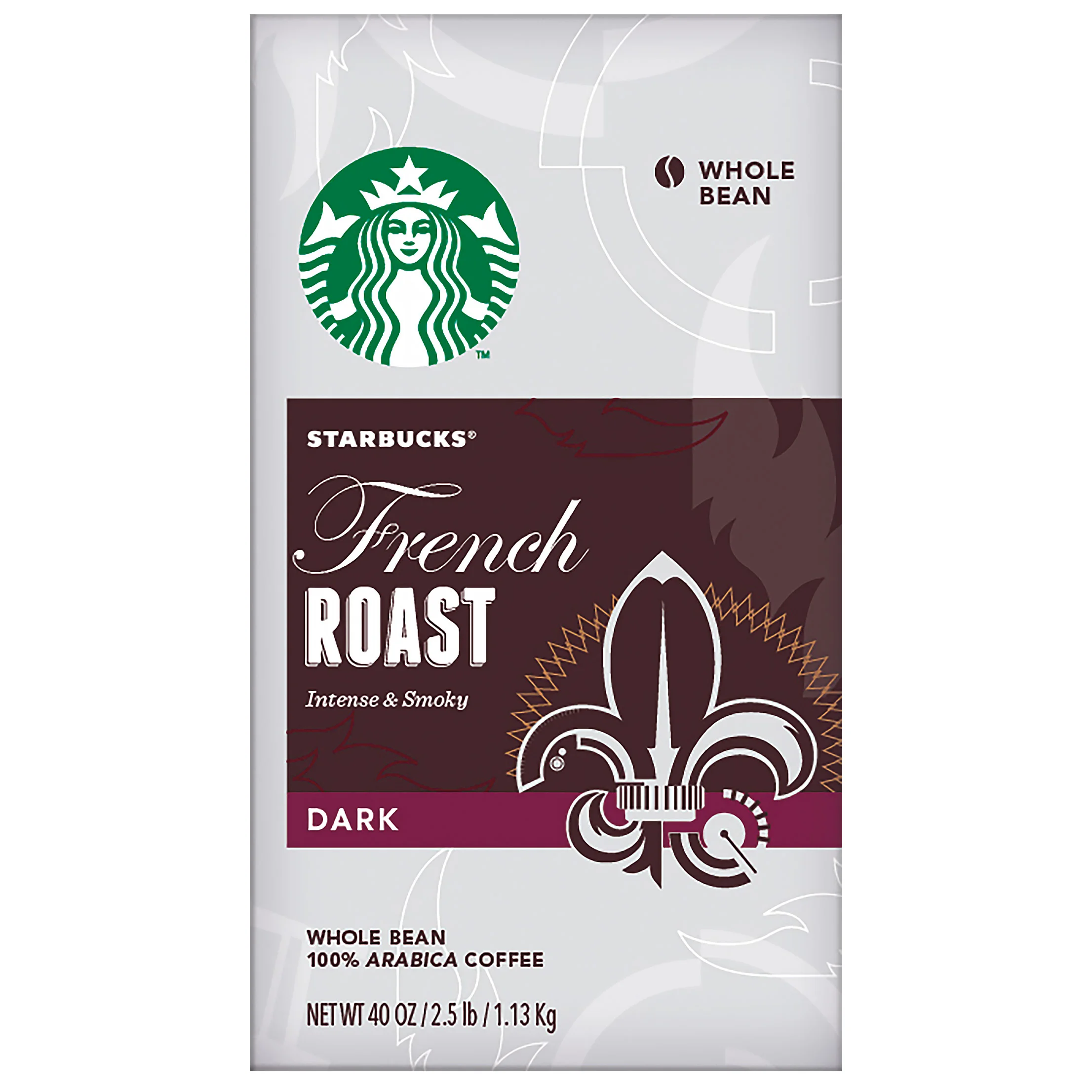STARBUCKS FRENCH ROAST WHOLE BEAN COFFEE 2.5-LB. - Image 1
