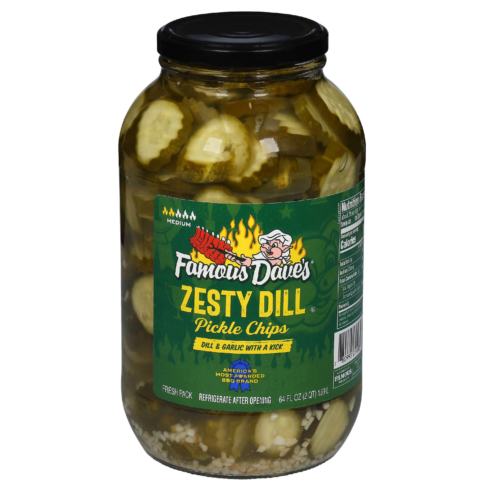 FAMOUS DAVE'S ZESTY DILL PICKLES 64 OZ - Image 1