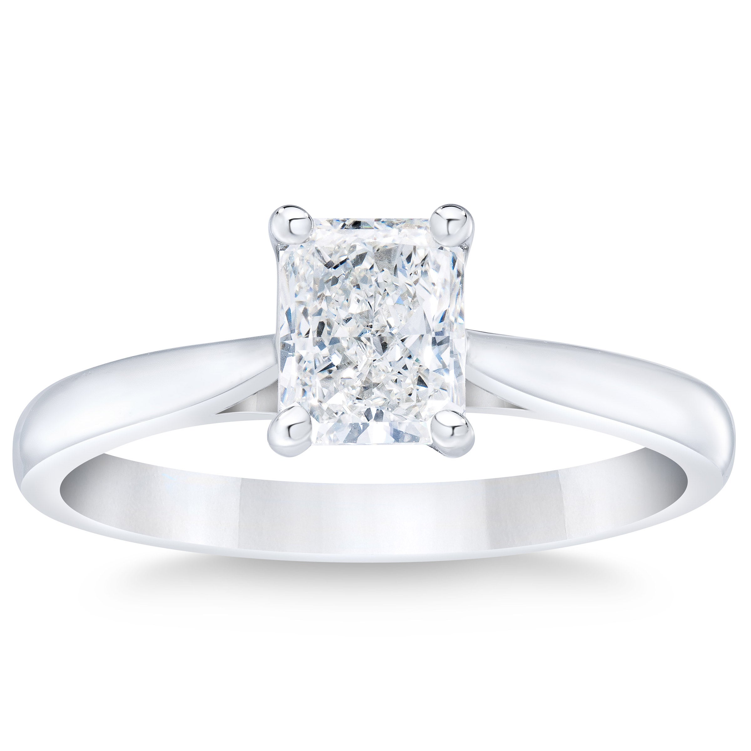 PLATINUM VS2 I 1.00CTW RADIANT DIAMOND RING SIZE 7 - Image 1