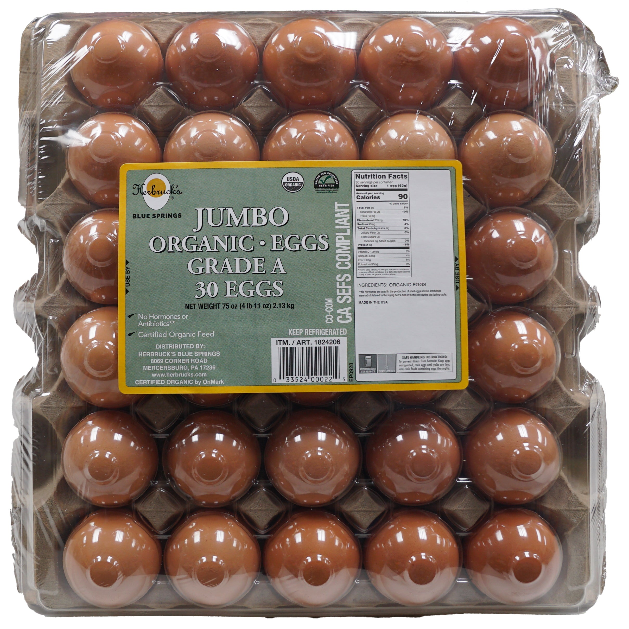 HERBRUCK'S ORGANIC GRADE A EGGS 30 CT (2.5 DOZ)