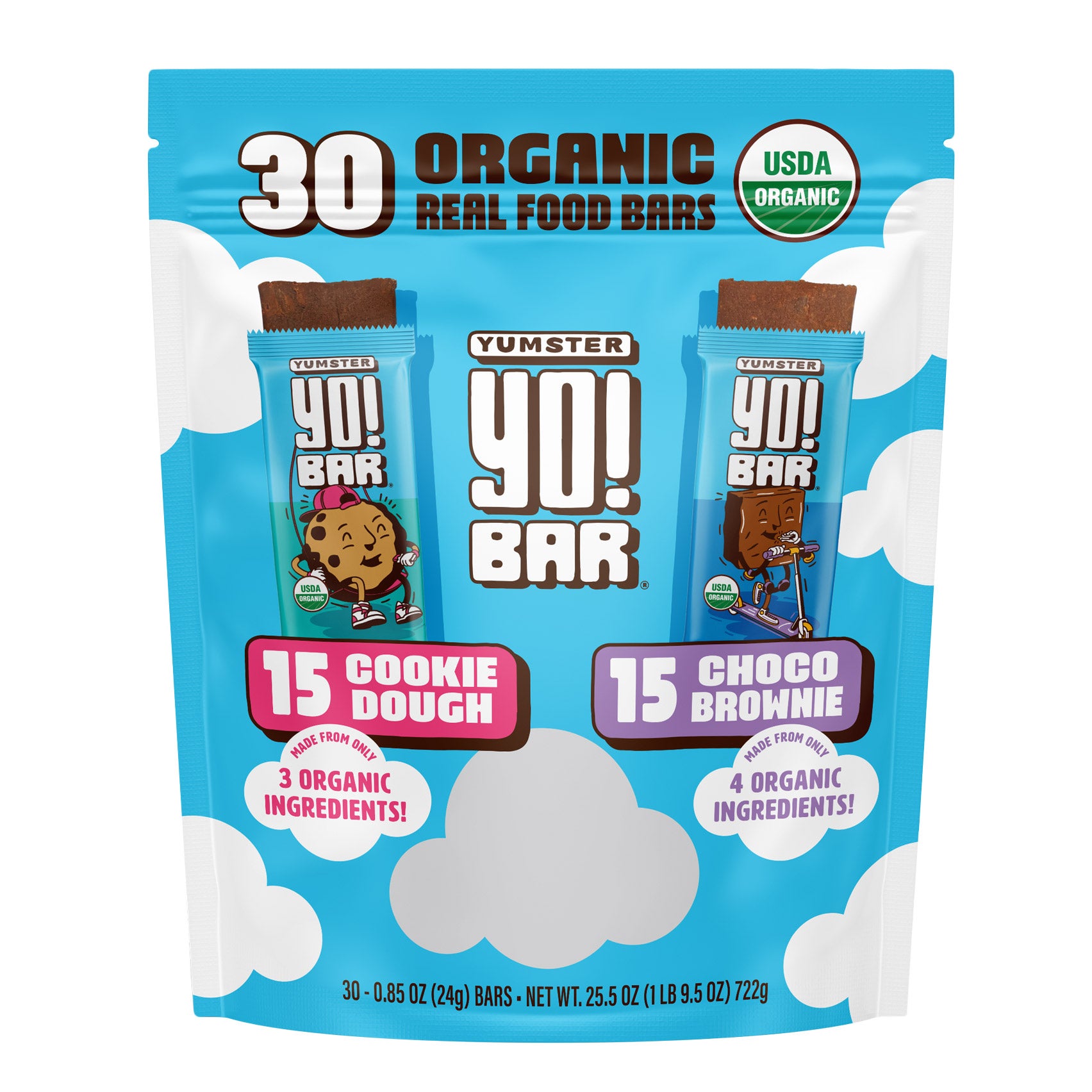YUMSTER YO!BARS ORGANIC REAL FOOD BARS 30/.85 OZ
