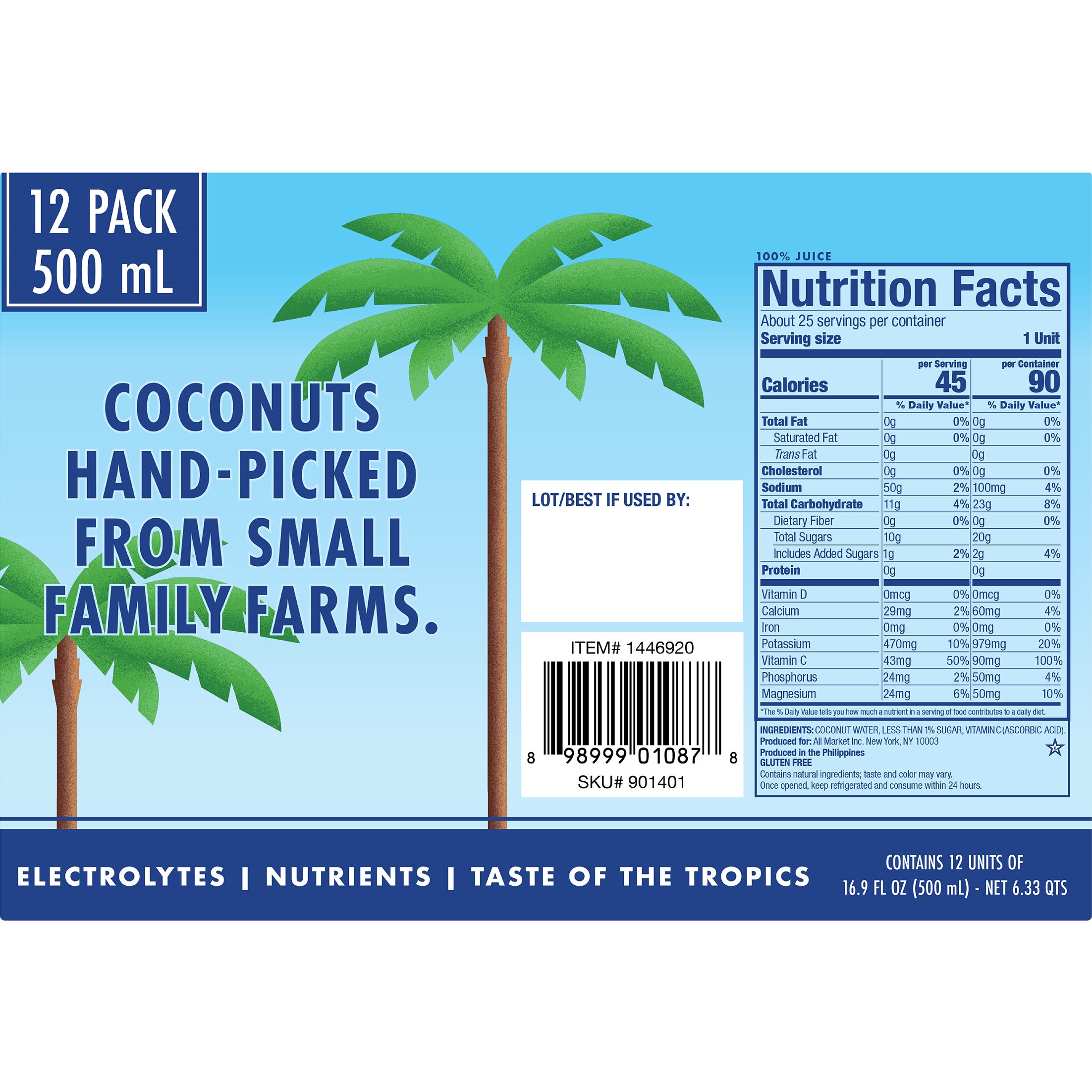 VITA COCO COCONUT WATER 12/16.9 OZ - Image 1