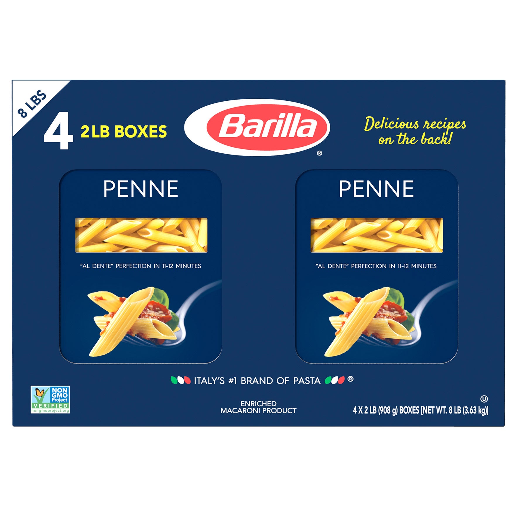 BARILLA PENNE PASTA 4/2 LB (8 LBS) - Image 1