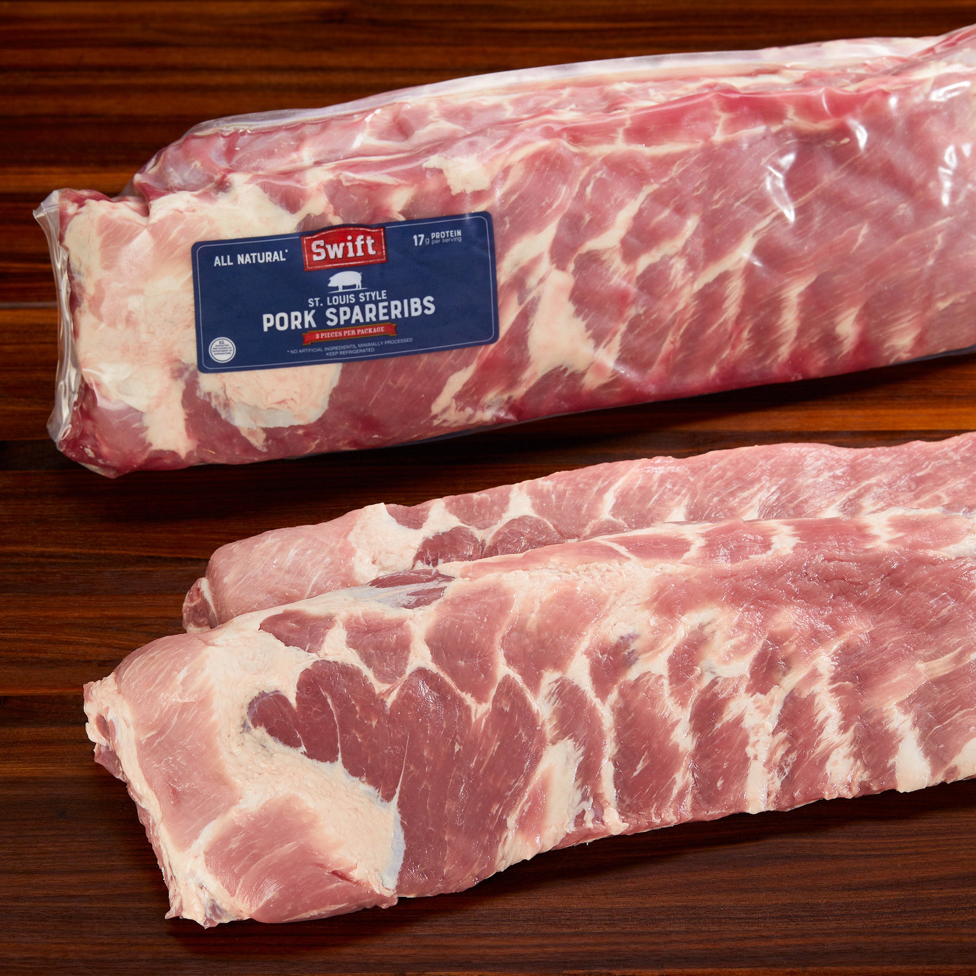 PORK ST LOUIS RIBS BRISKET BONE REMOVED PER LB.