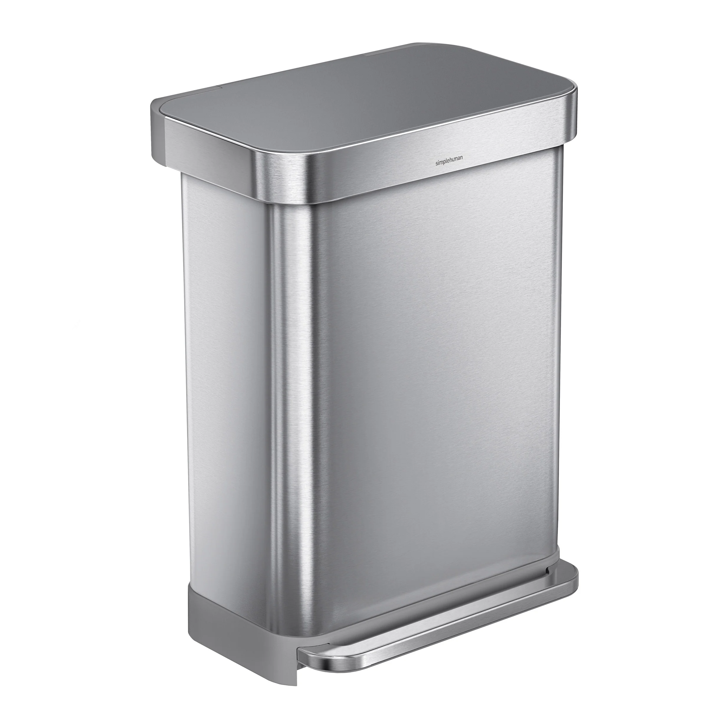 SIMPLEHUMAN 55L STEP CAN W/ PLASTIC LID