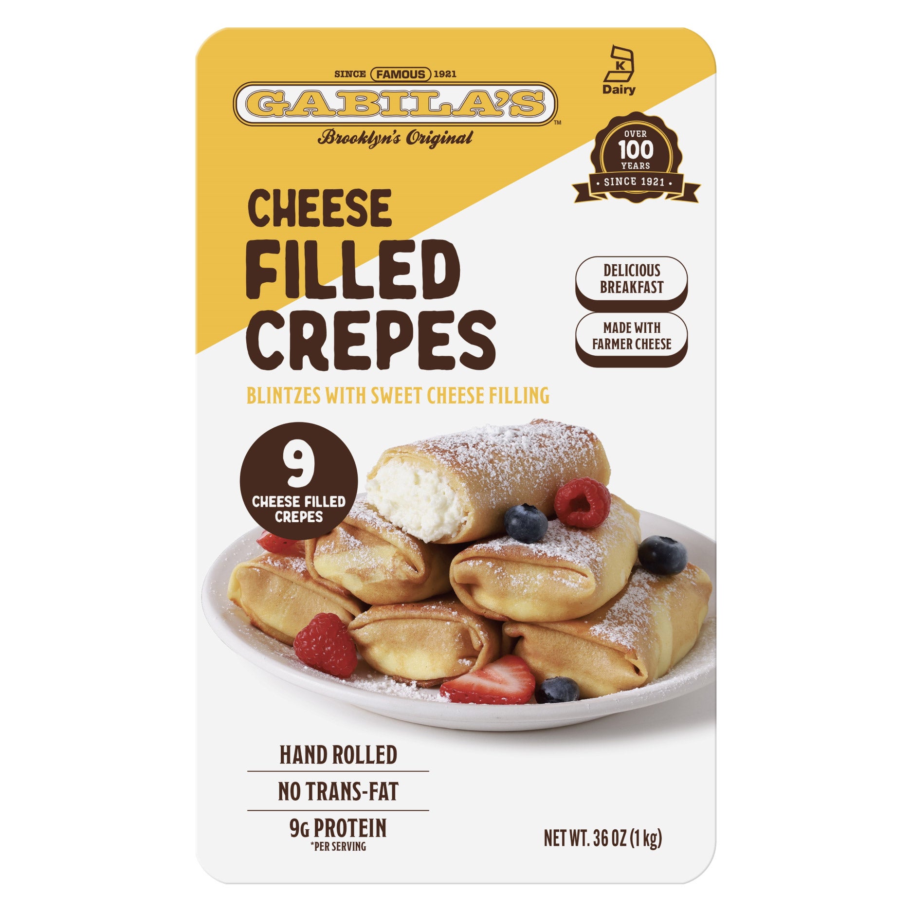 GABILA'S CHEESE BLINTZES 9 COUNT 4 OUNCES EACH - Image 1