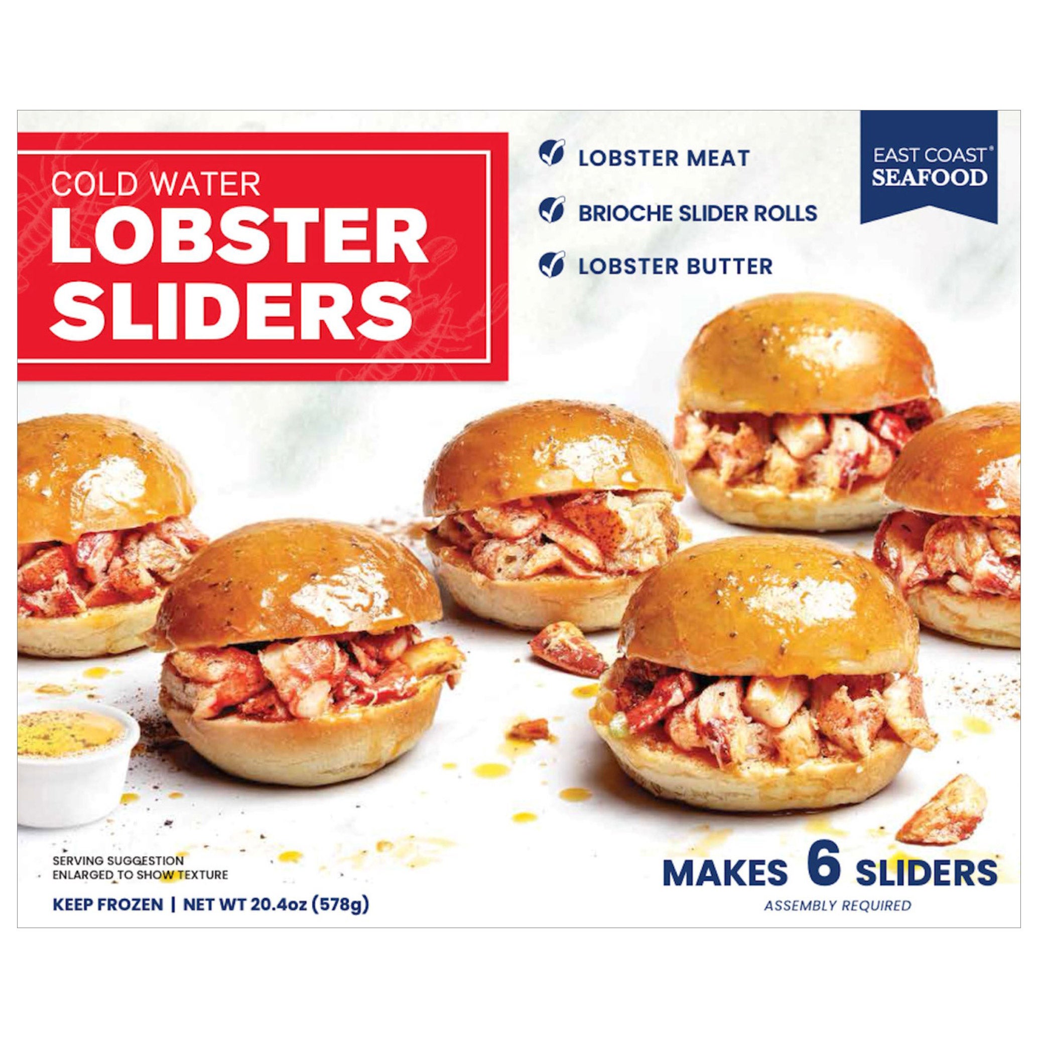 EAST COAST SEAFOOD LOBSTER SLIDERS 6 COUNT 20.4 OUNCES