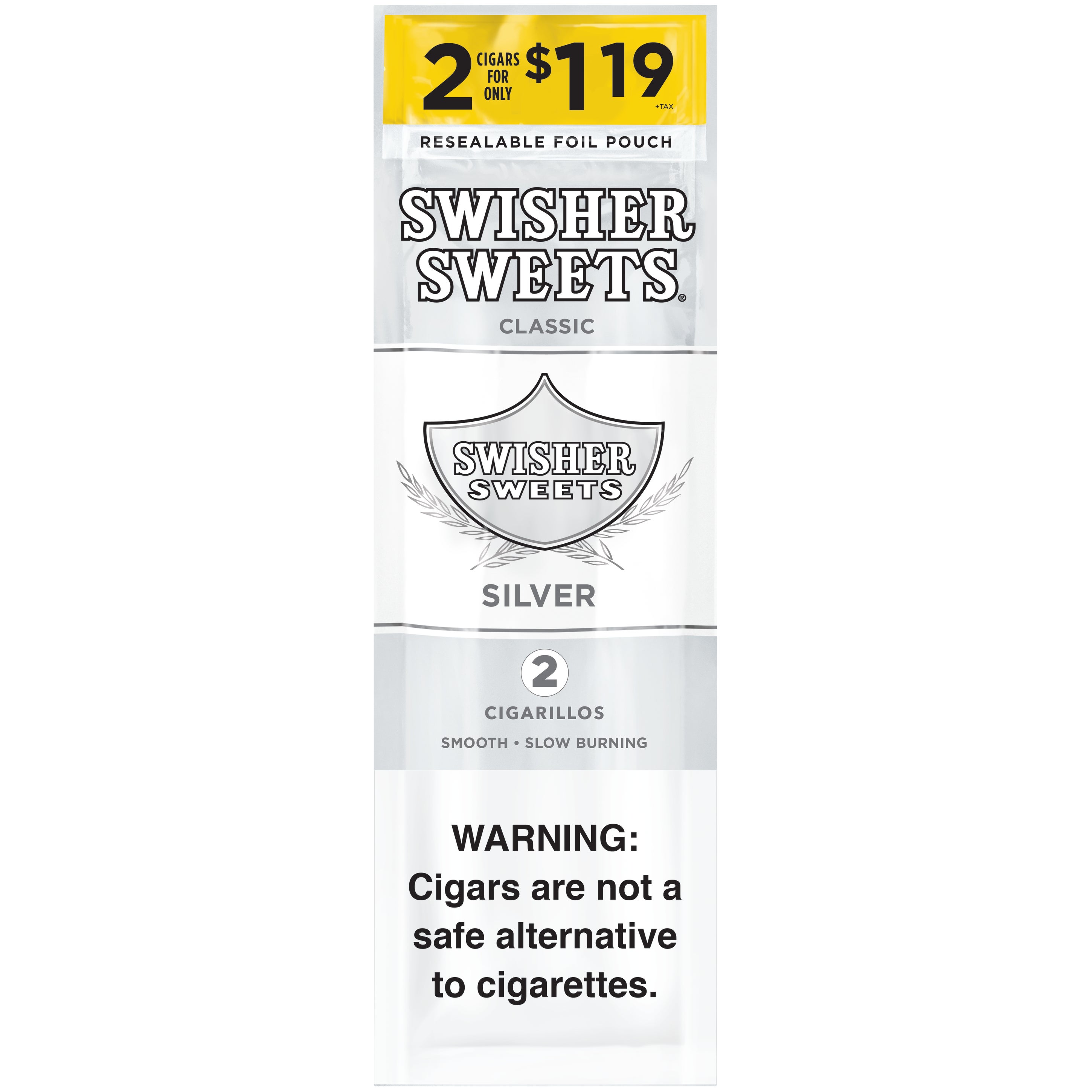 SWISHER SWEETS SILVER CIGARILLOS 30/2CT $1.19 PP